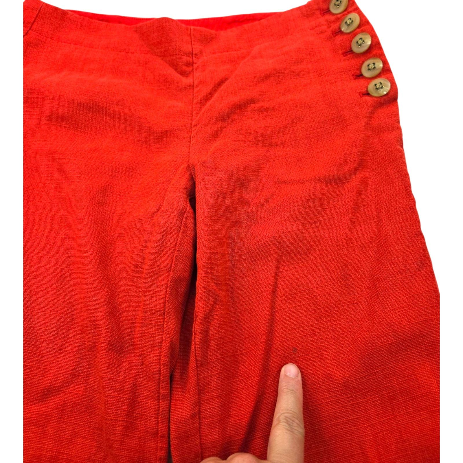 Anthropologie Elevenses by Anthropologie | Red Edisto Linen Blend Pants| 4 Size 27" / US 4 / IT 40 - 4 Thumbnail