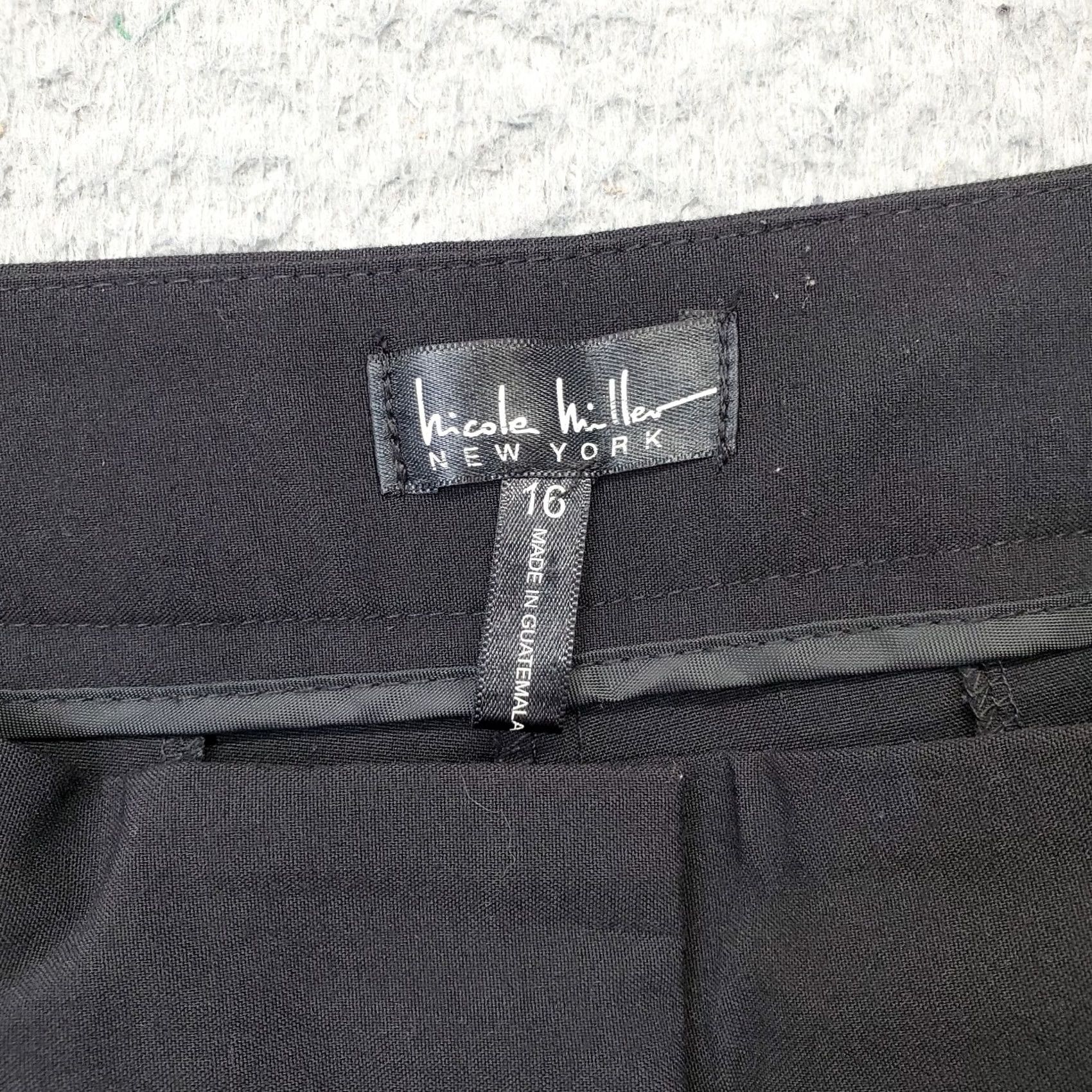 Nicole Miller Nicole Miller Essential Dress Pants Womens 16 Black Boot Leg Mid Rise NFMM7305 Mens? Womens Size 38" / US 16 / IT 52 - 7 Thumbnail