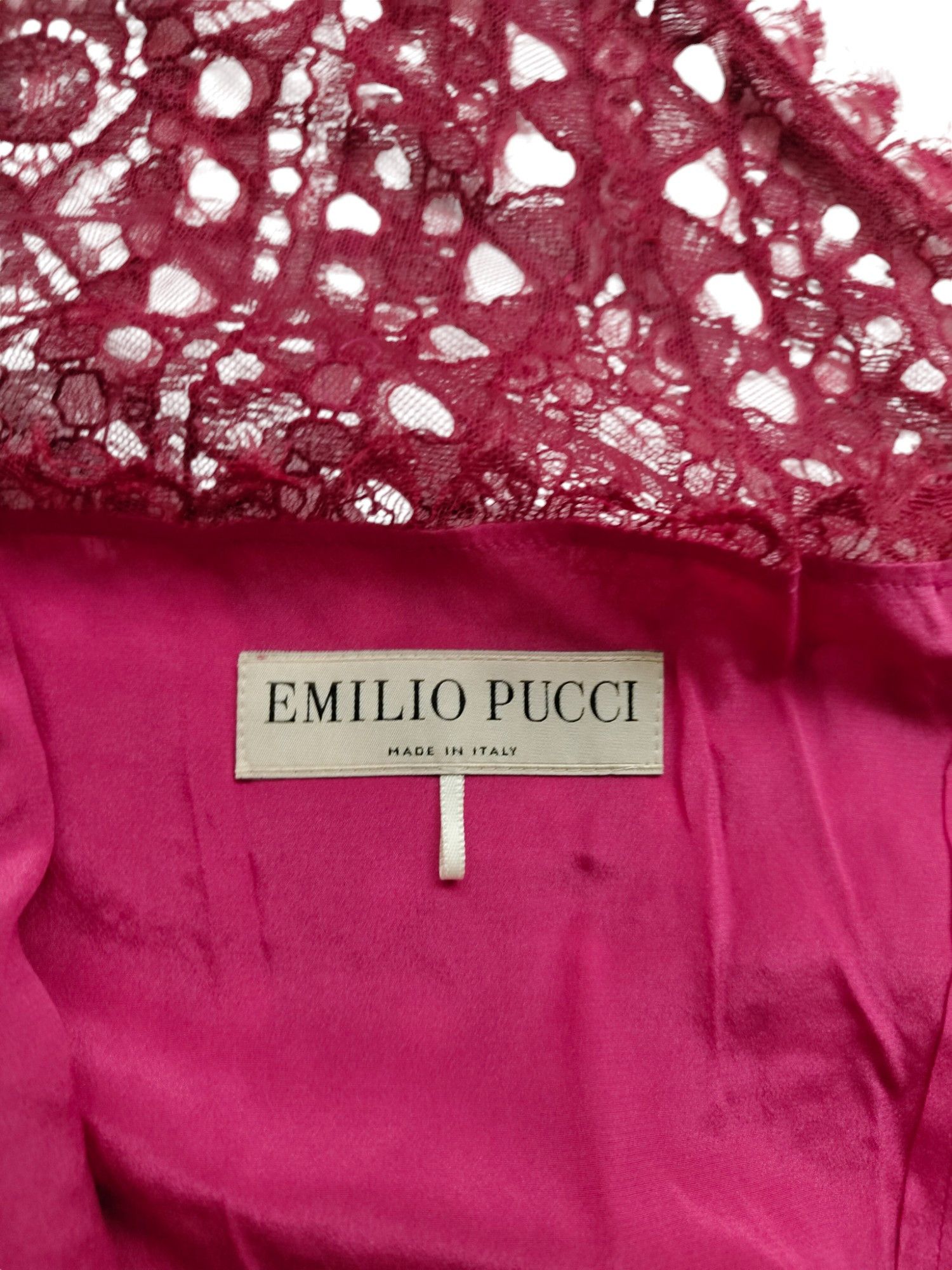 Emilio Pucci Burgundy One-Shoulder Lace Dress | Grailed