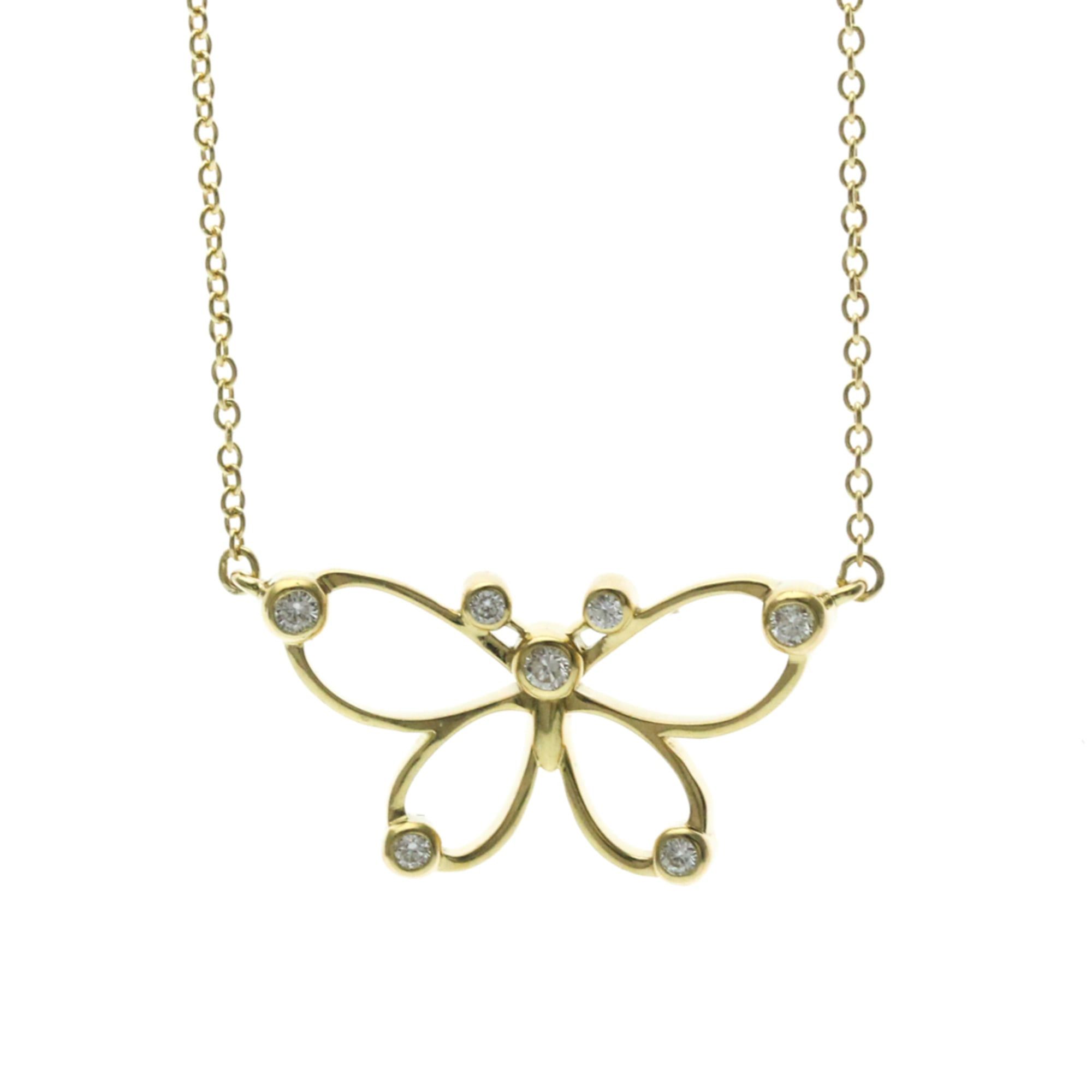 Tiffany & Co. Tiffany Butterfly Diamond Necklace Yellow Gold (18K) Diamond Women,Men Fashion Pendant Necklace (Gold) Size ONE SIZE - 1 Thumbnail