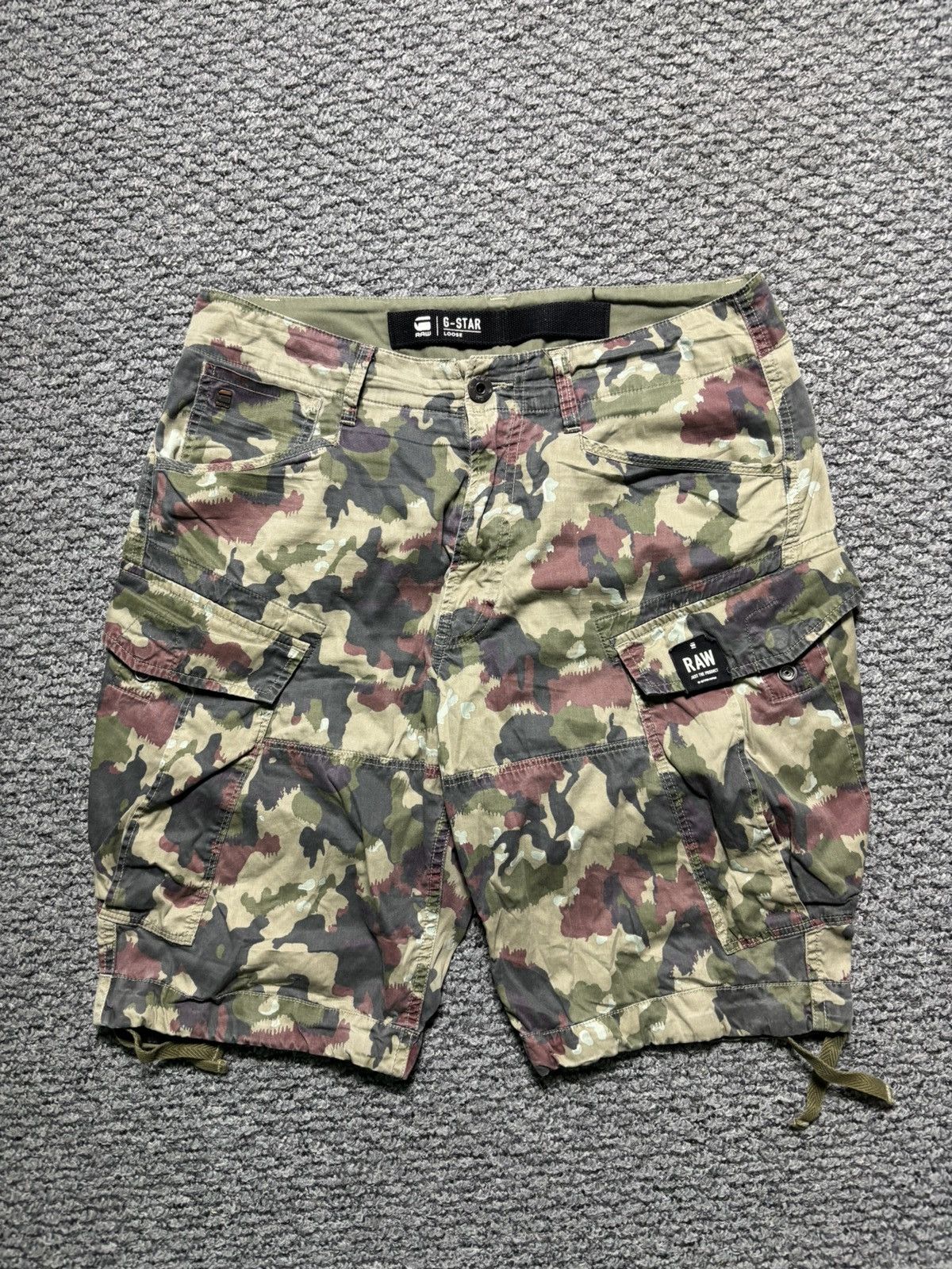 G-Star Vintage Raw G Star Cargo Camo shorts Size US 31 - 1 Thumbnail