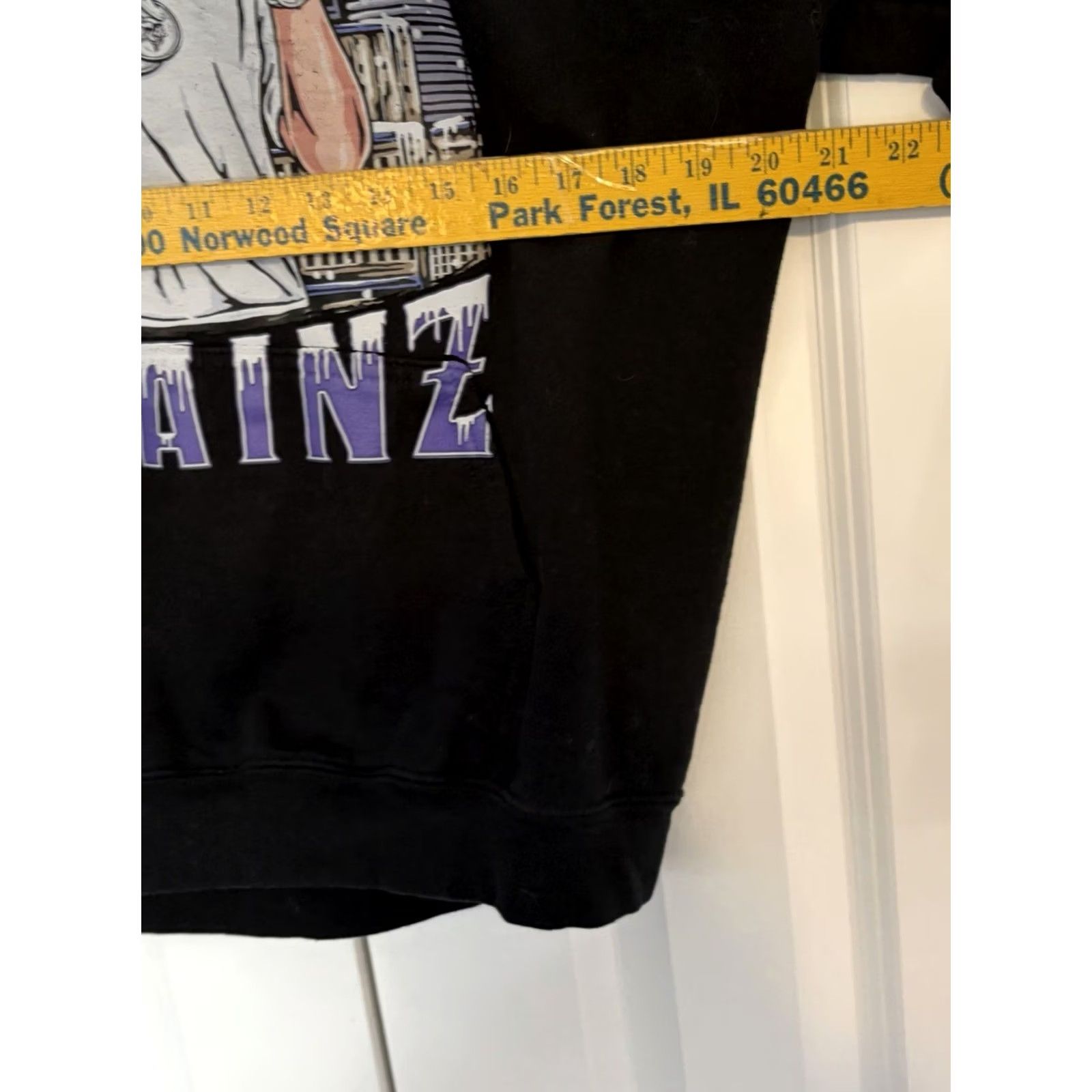 Vintage Modern Rockstar Hoodie Sweatshirt Black Unisex Large Nicrko Chainz Graphic Print Pocket Pullover Winter Mens Size US L / EU 52-54 / 3 - 5 Thumbnail