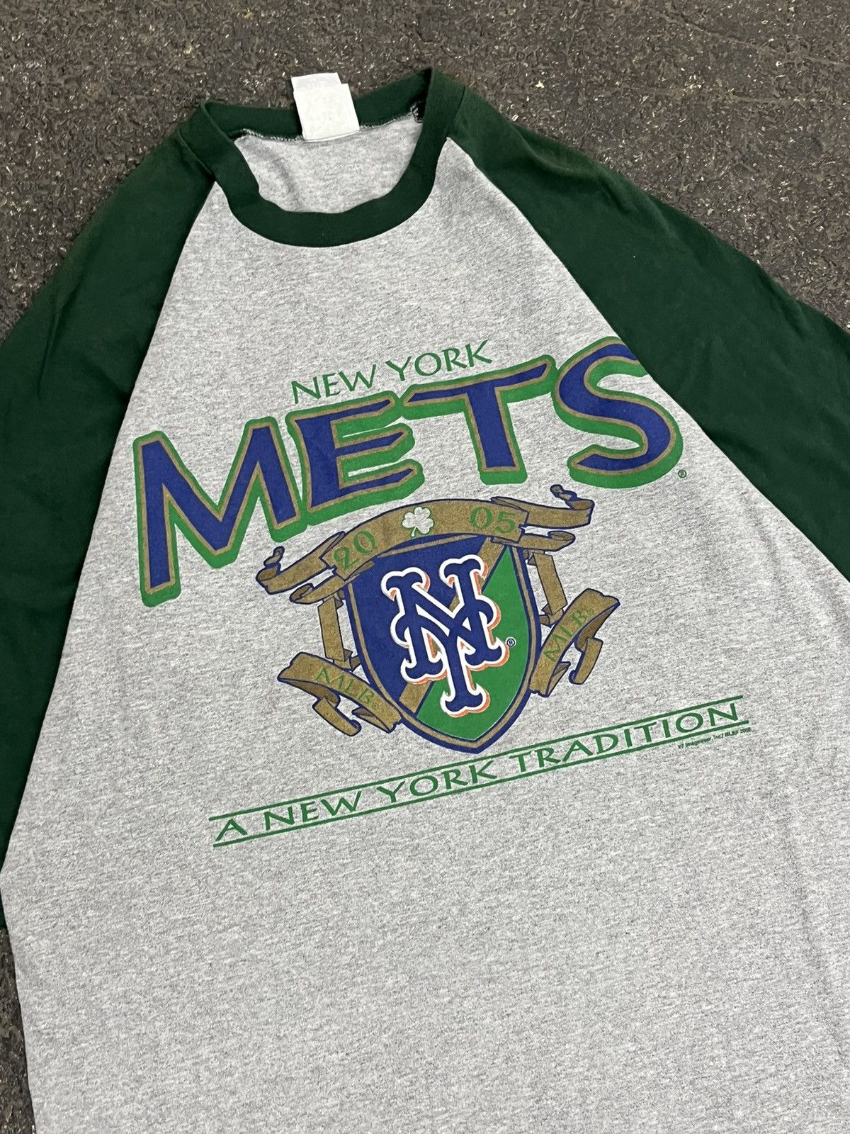 Vintage NY Mets vintage 3/4 sleeve shirt rare ST Patrick’s promo Size US L / EU 52-54 / 3 - 3 Thumbnail