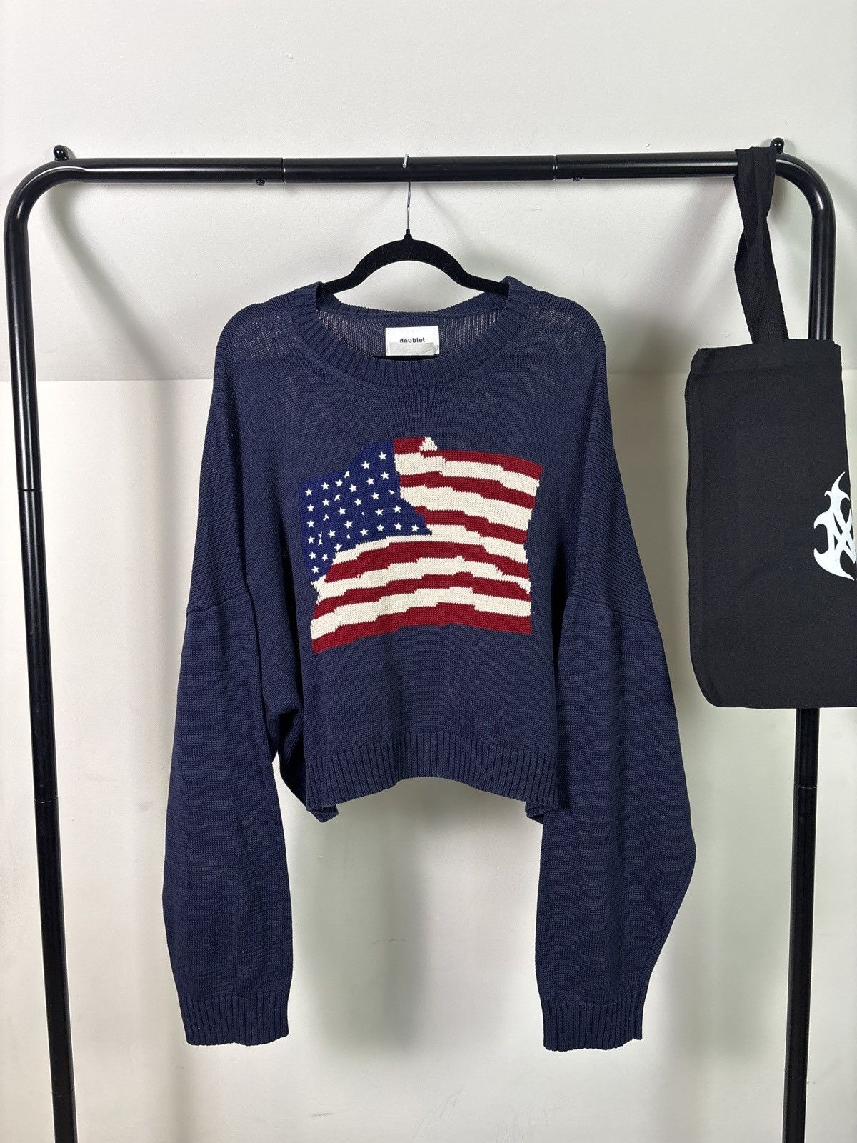 Doublet DOUBLET NAVY CREASE LINE INTARSIA SWEATER Size US M / EU 48-50 / 2 - 1 Thumbnail