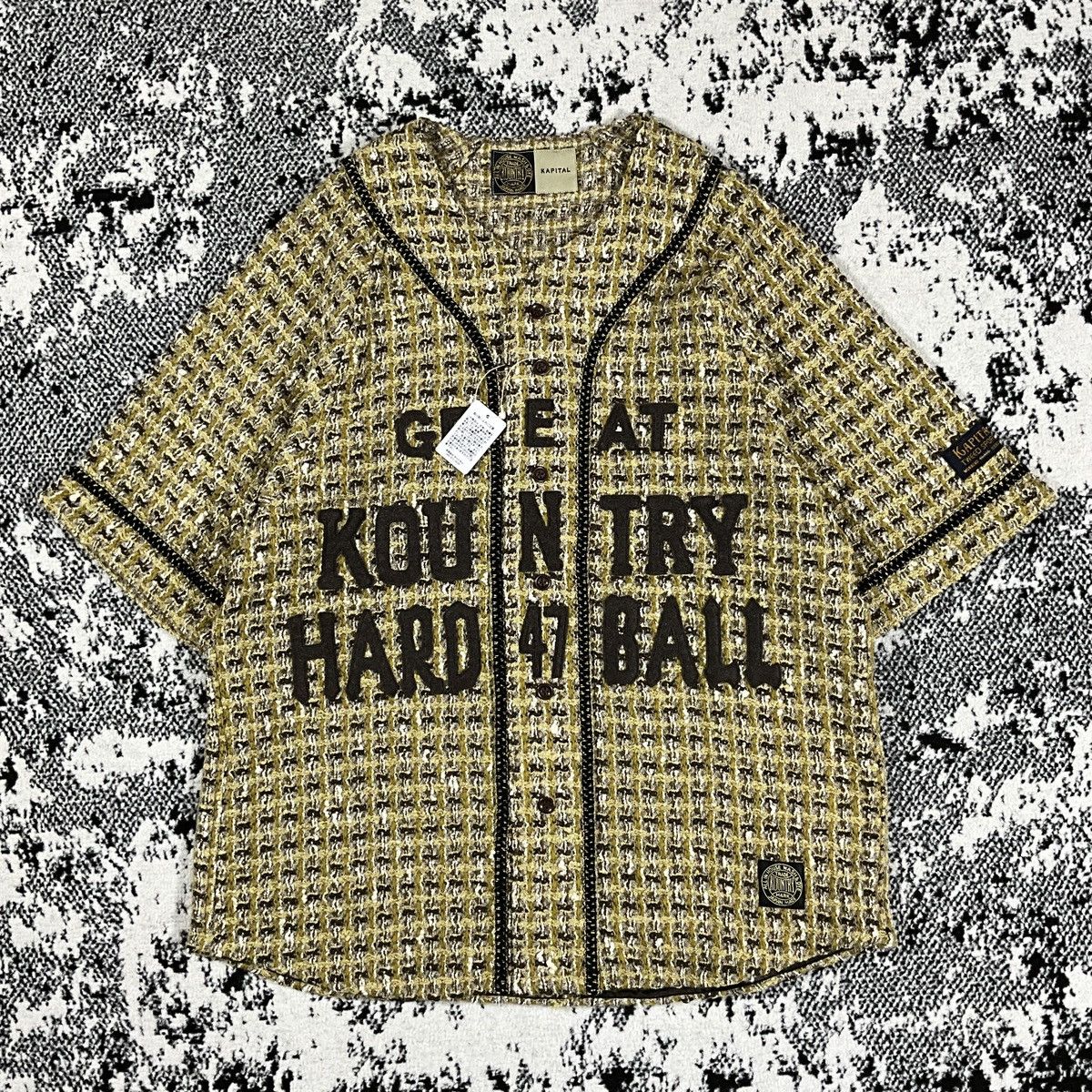 KAPITAL FLANNEL FANCY TWEED GREAT KOUNTRY BASEBALL SHIRT