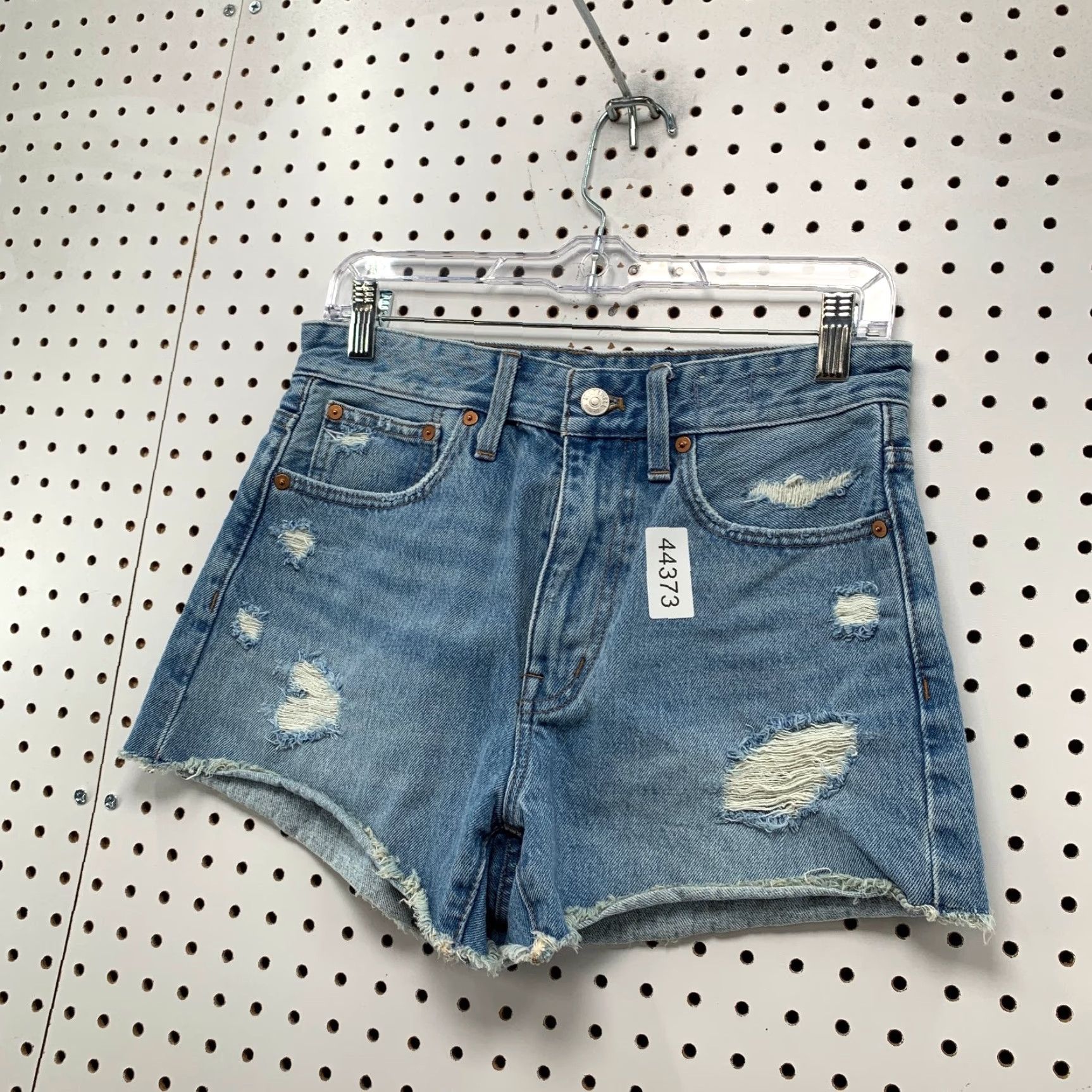 Madewell Madewell Denim Cut Off Shorts Womens 25 Blue Relaxed Fit Distressed 3 in Inseam 30x3 Rock Womens Size 42" / US 20 - 2 Thumbnail