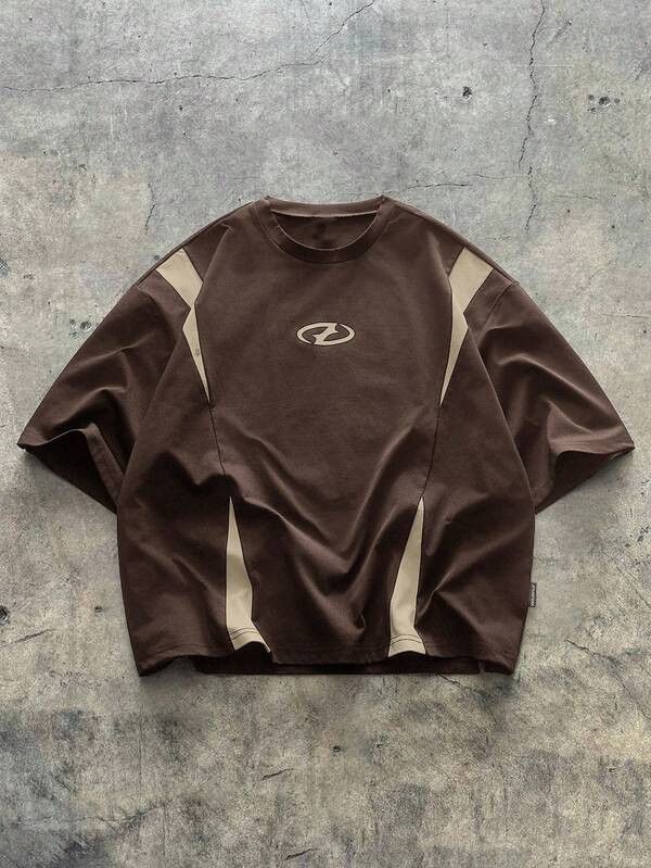 Japanese Brand Aero Dynamic Brown & Cream T-Shirt Size US L / EU 52-54 / 3 - 1 Thumbnail