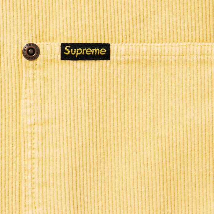 Supreme Supreme Washed Corduroy Zip Up Shirt size Large Yellow