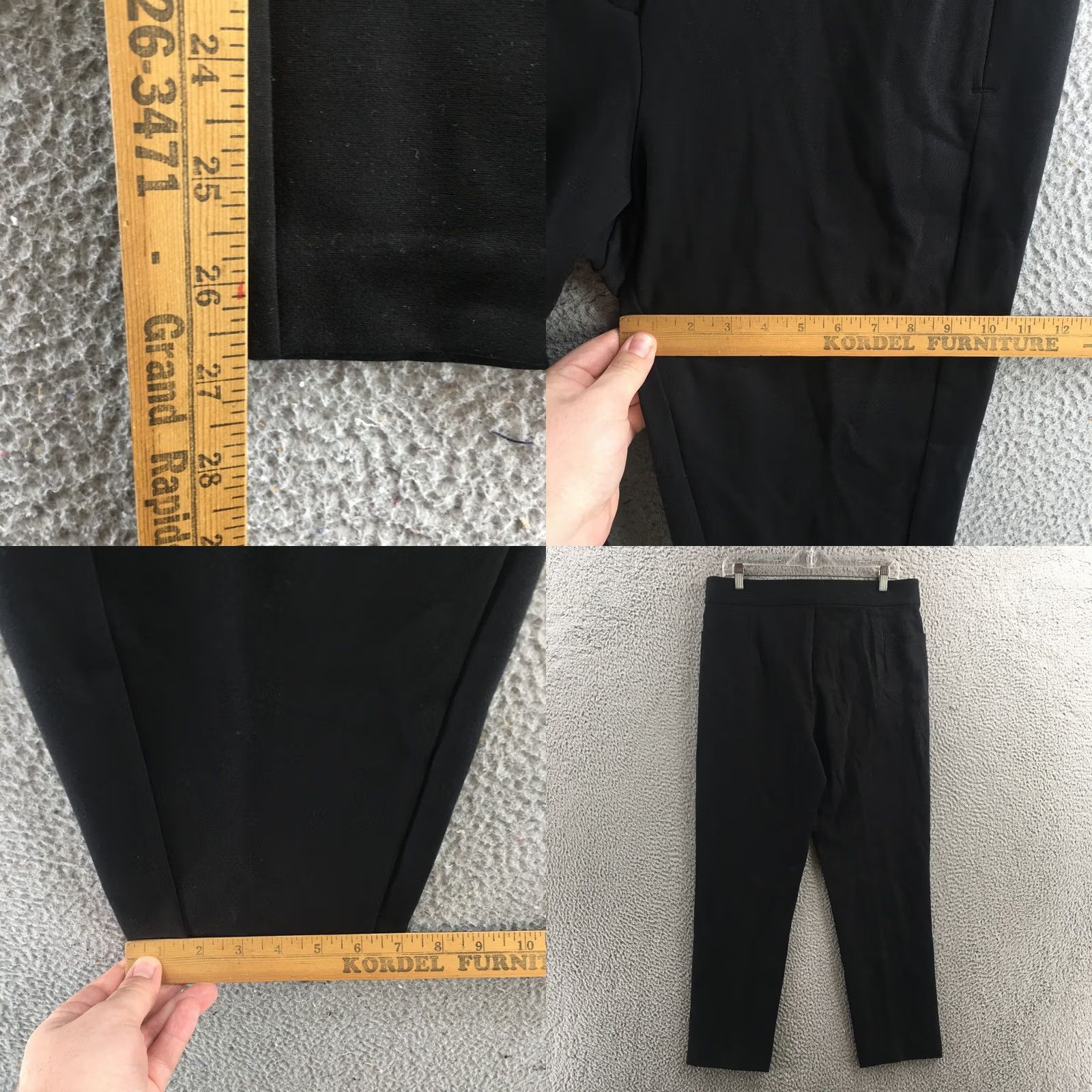 Calvin Klein Calvin Klein Pants Womens 12 Black Hi-Rise Flat Front Zip Pocket Ankle Trouser Size 34" / US 12 / IT 48 - 8 Thumbnail