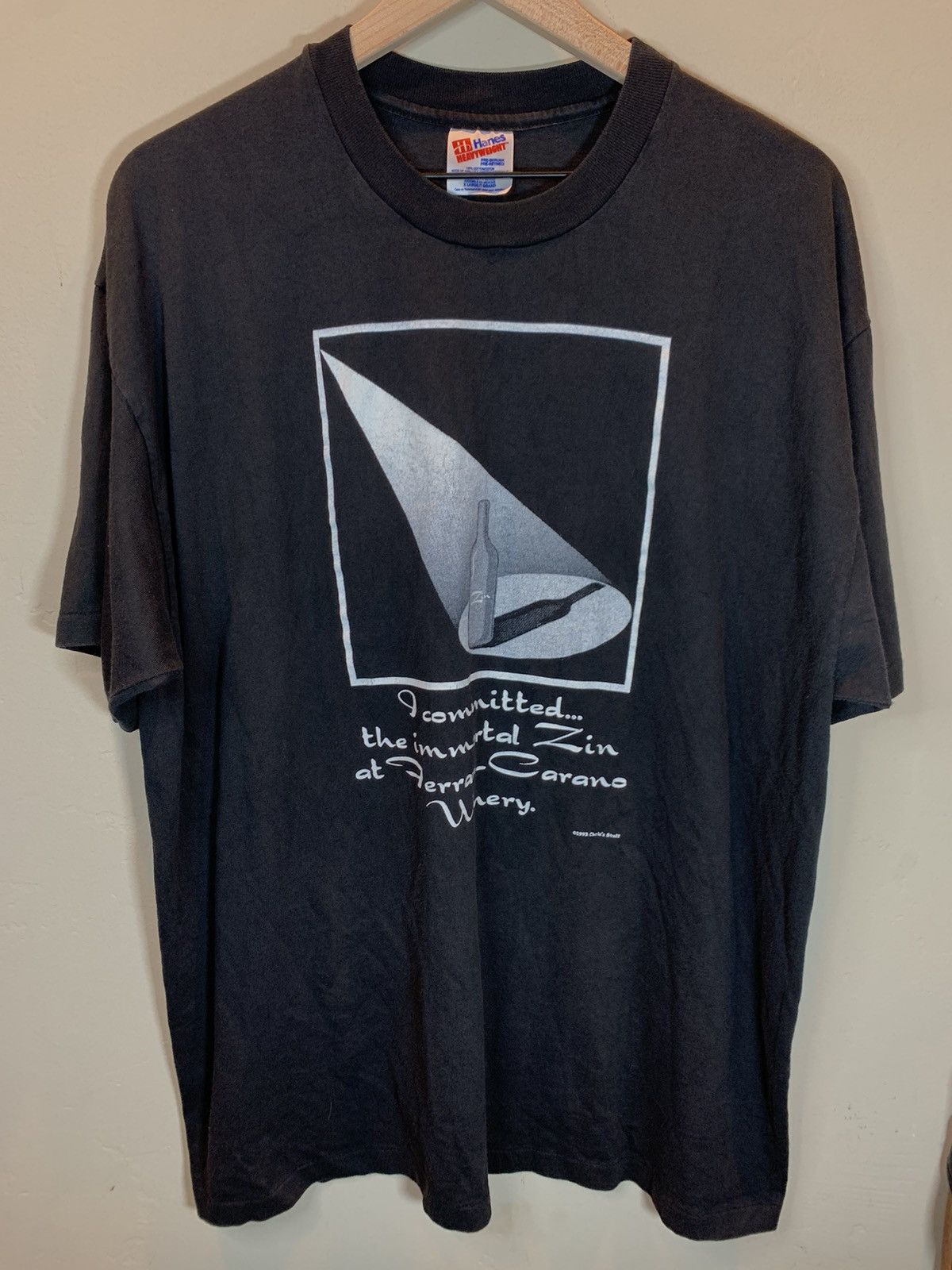 Vintage RARE* Vintage 1993 Committed The Immortal Zin Zyn Wine Shirt Size US XL / EU 56 / 4 - 1 Thumbnail