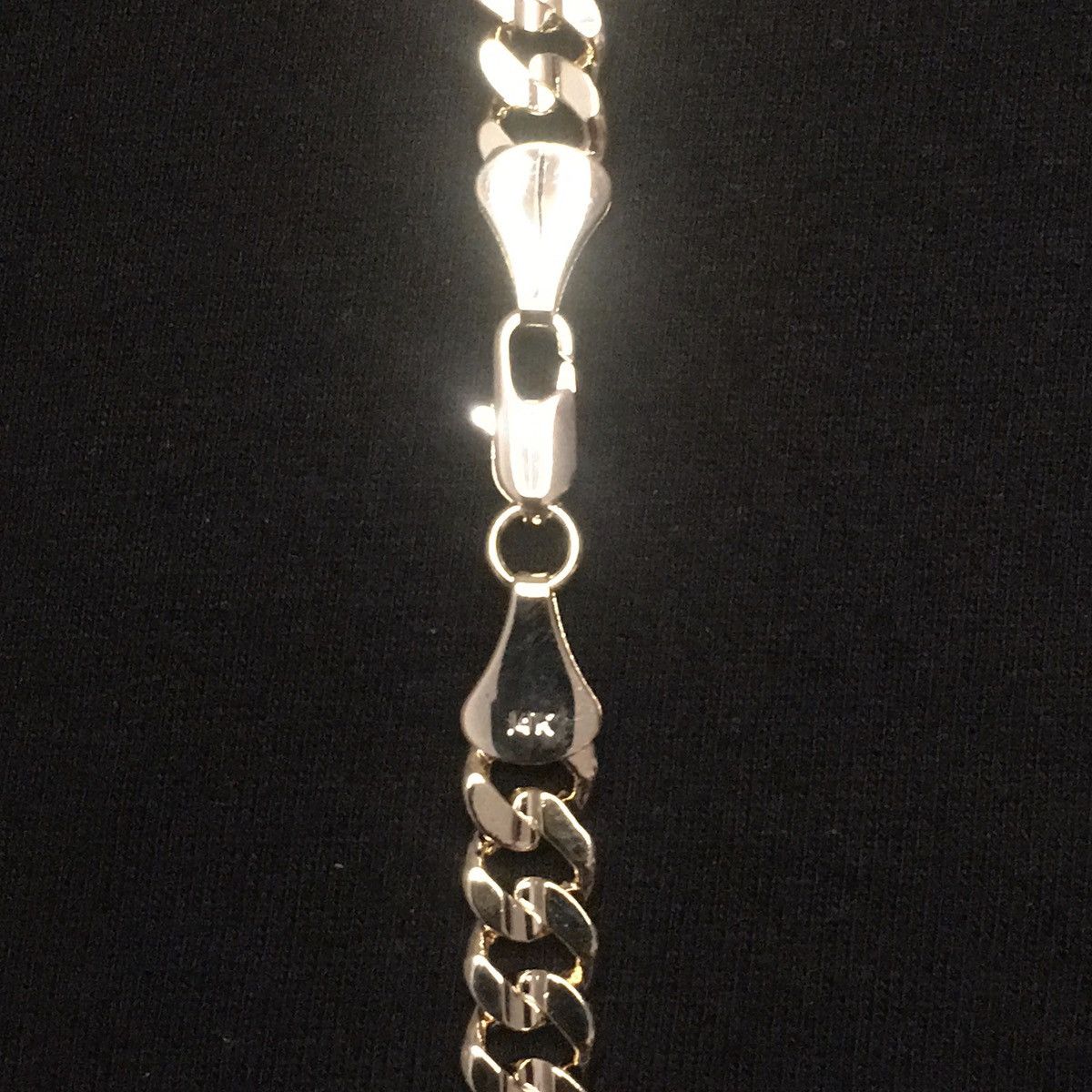 Jewelry Gold Chain Cuban Link Necklace 20in 7mm and Icy Hamsa Hand Size ONE SIZE - 7 Thumbnail