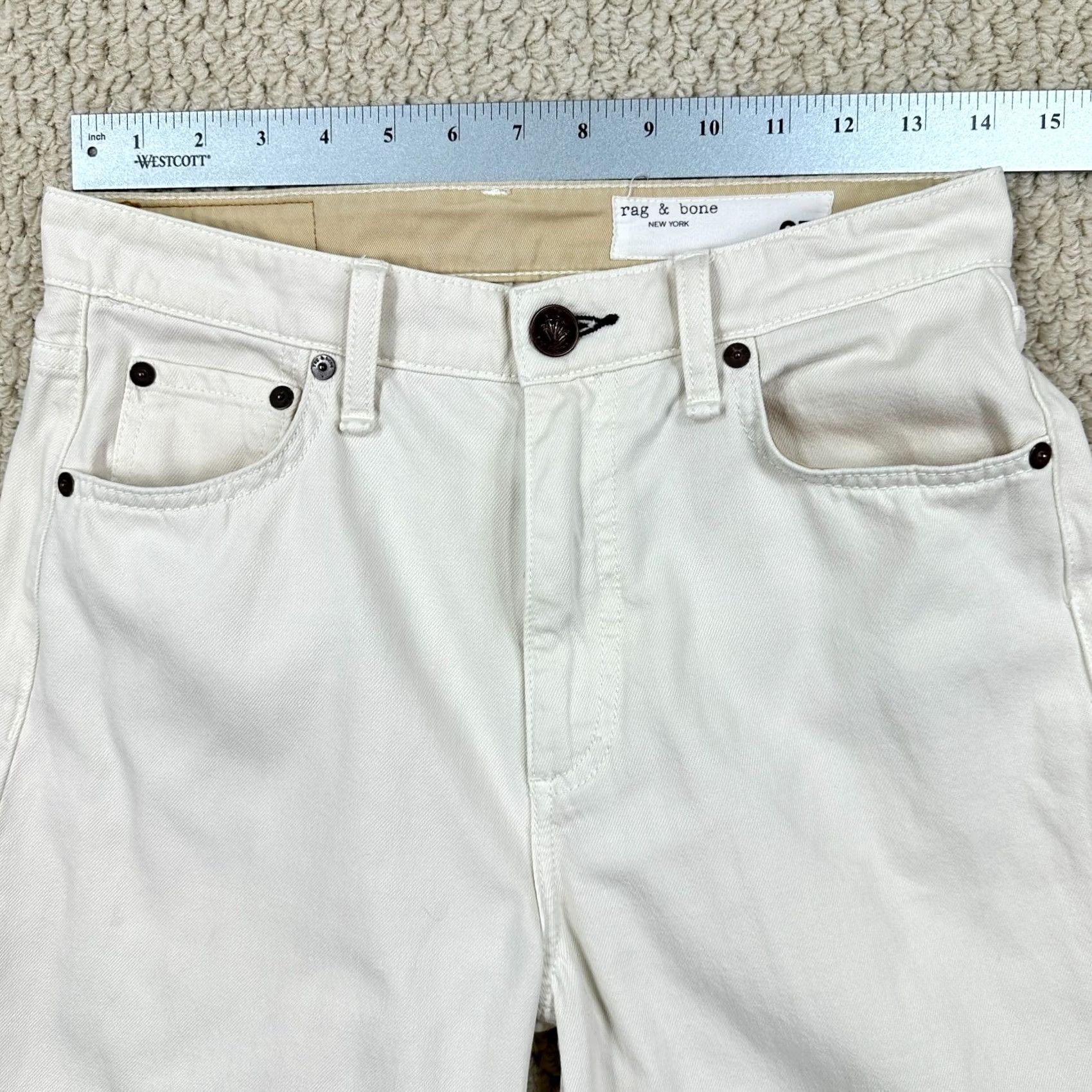 Rag & Bone Rag & Bone Sofie High Rise Ultra Wide Leg Jeans Ecru Womens 28x31 27 Size 27" / US 4 / IT 40 - 6 Thumbnail