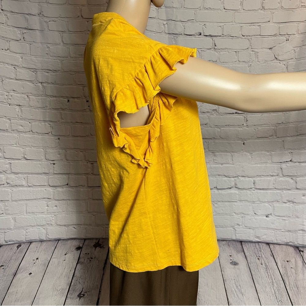 Other NWT New Velvet Heart Verdine V-Neck Ruffle Sleeve Yellow Te Size M / US 6-8 / IT 42-44 - 3 Thumbnail