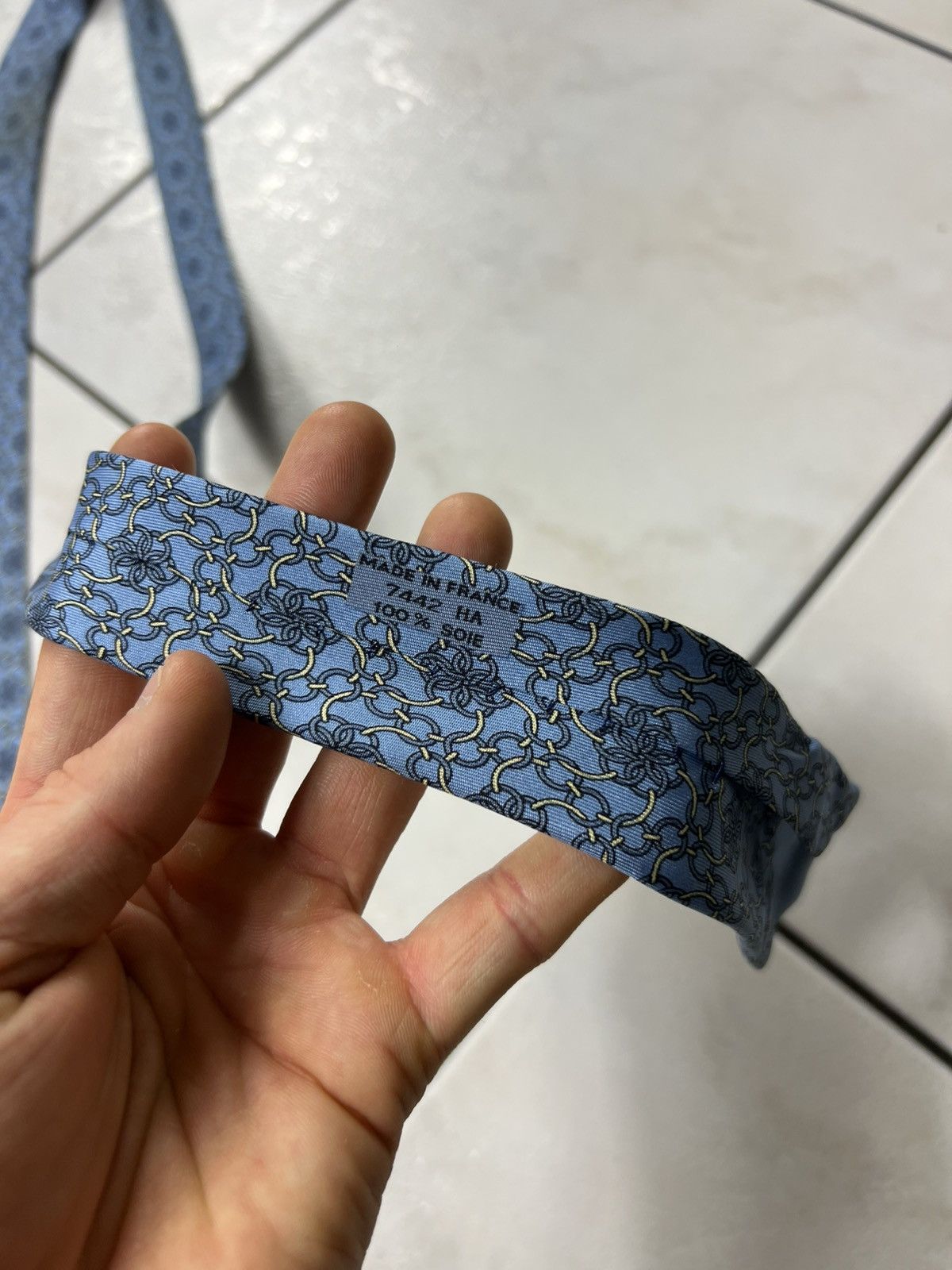 Hermes Vintage Hermes Paris silk tie luxury 7442HA patterned circle Size ONE SIZE - 11 Thumbnail