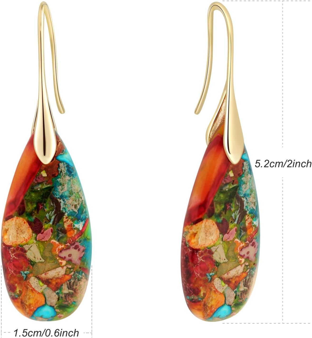 Other Natural Healing Stone Fishhoop Dangle Drop Earrings Size ONE SIZE - 6 Thumbnail