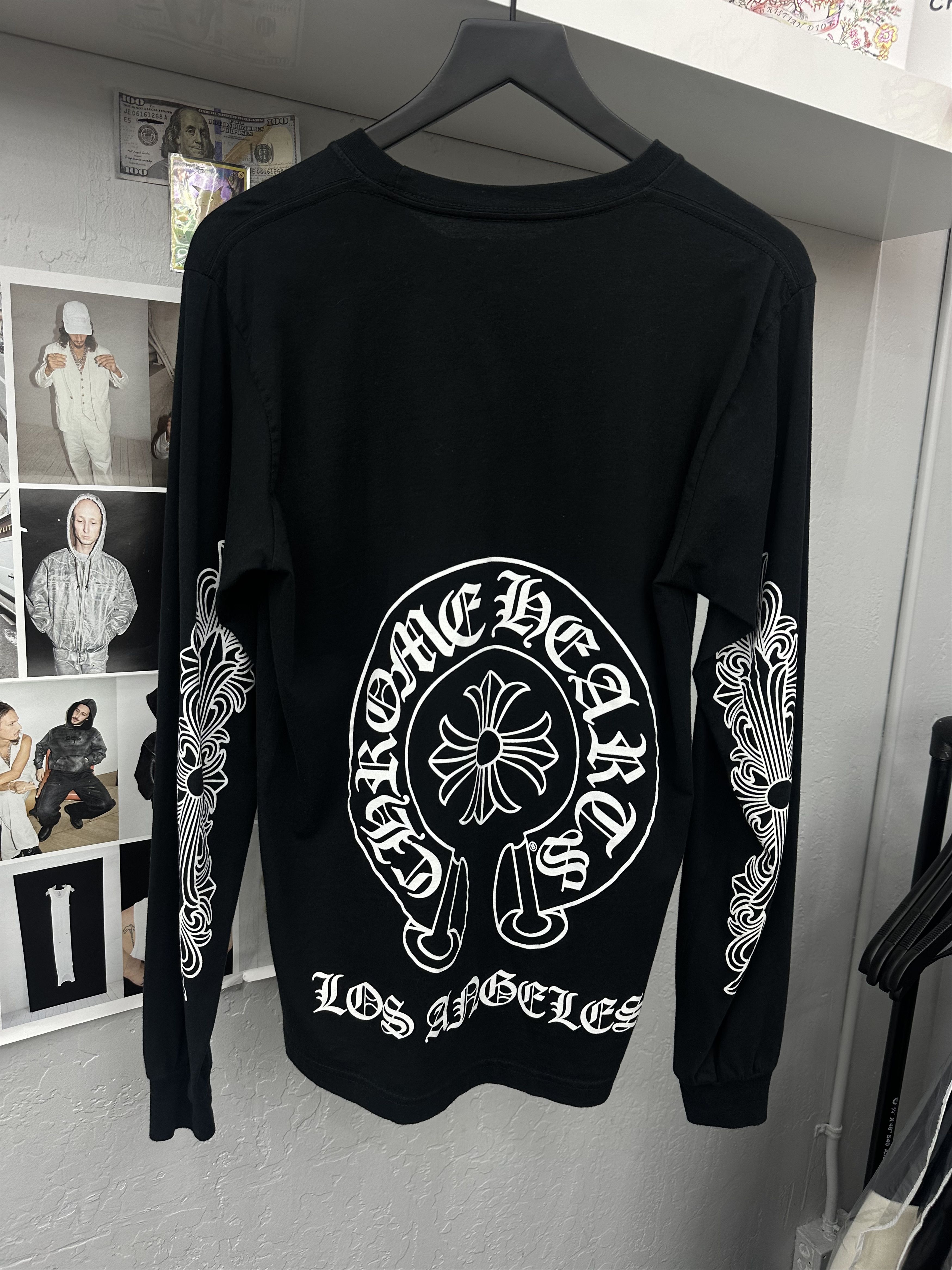 Tシャツ・カットソー Chrome Hearts Los Angeles Exclusive Horseshoe Floral LS Tee Chrome Hearts LA Exclusive Logo T-shirt -SHENGLI ROAD MARKET
