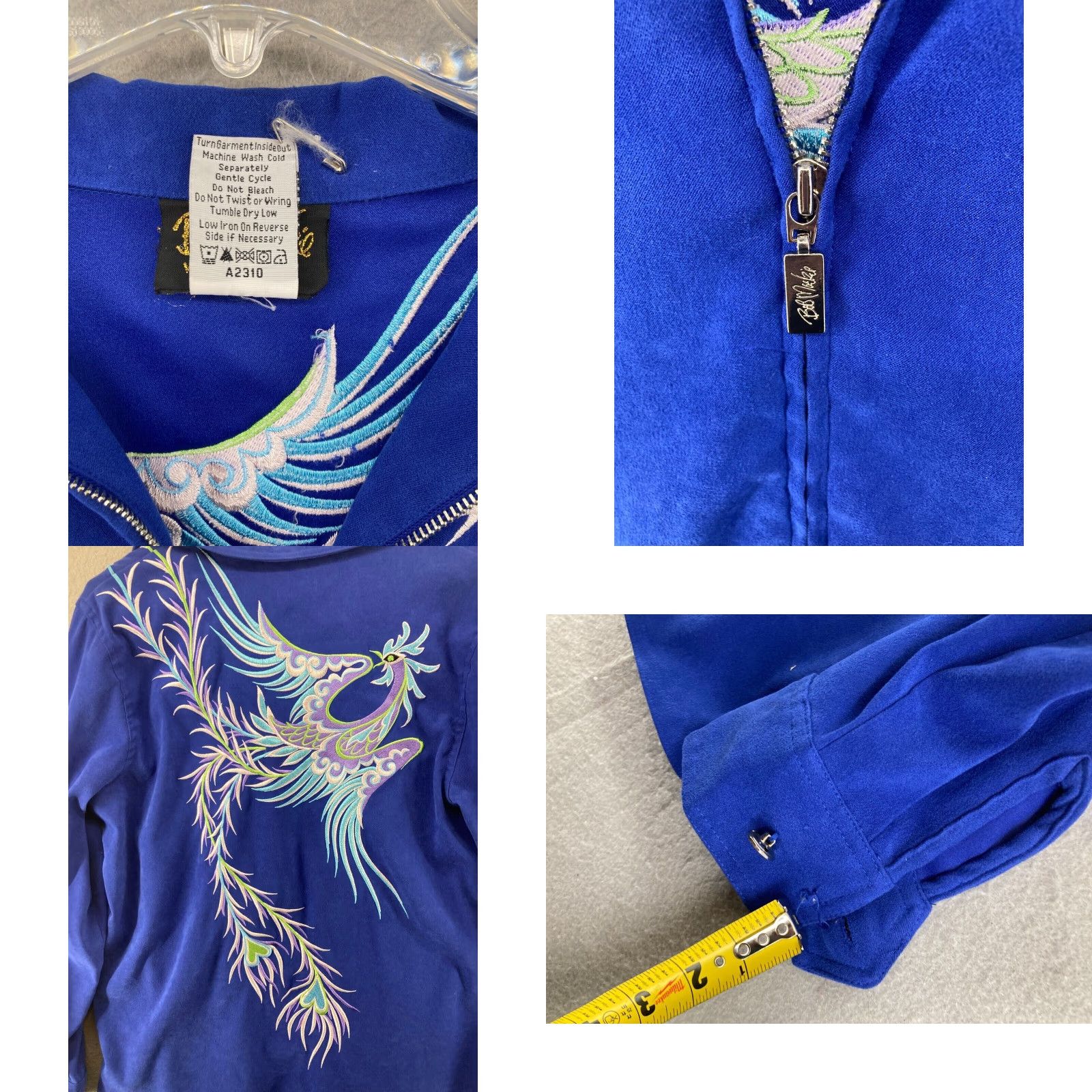 Bob Mackie Bob Mackie Shirt Womens Medium 1/4 Zip Long Sleeve Peacock Embroidered Size M / US 6-8 / IT 42-44 - 8 Thumbnail