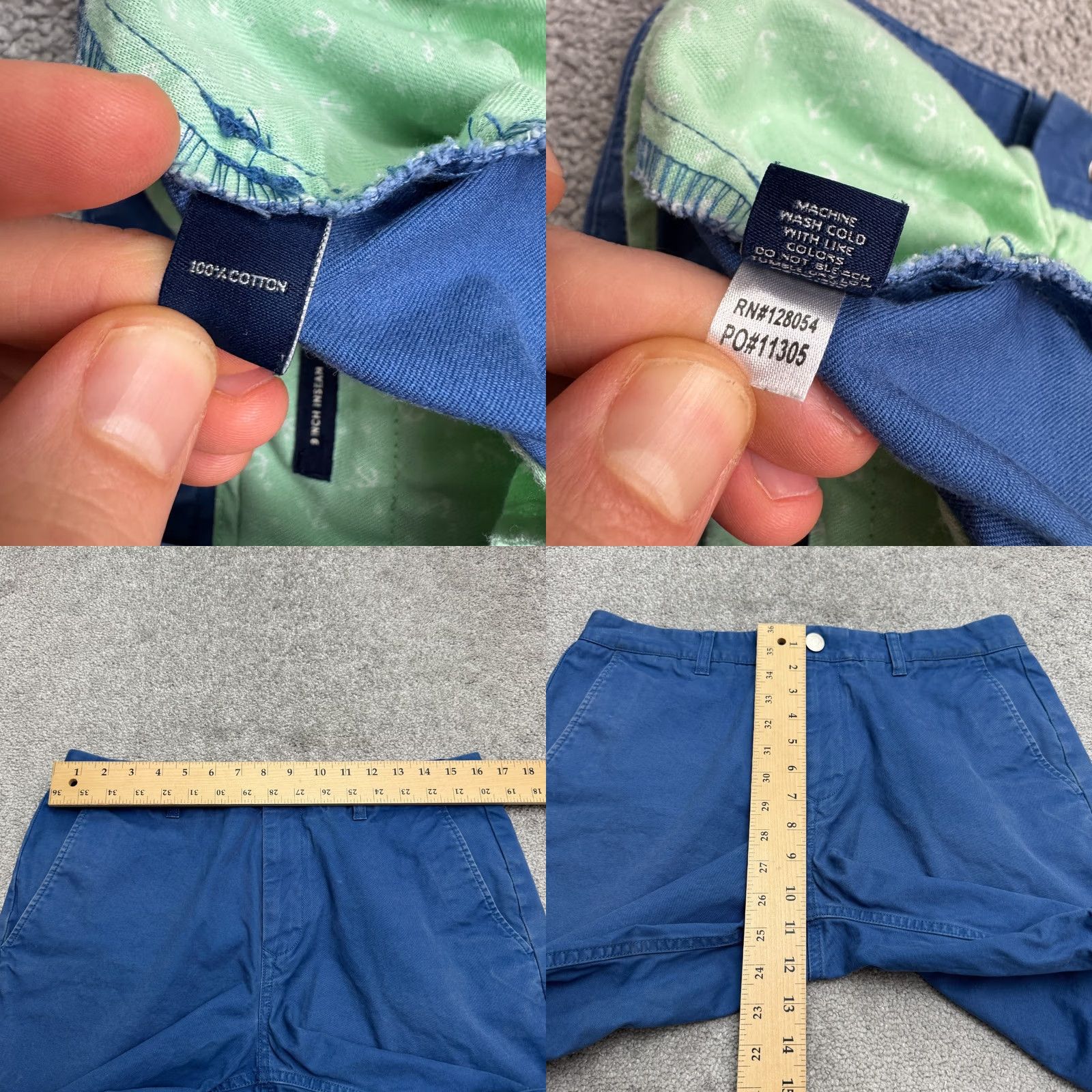 Bonobos Bonobos Chinos Shorts Mens 33 Blue Cotton 9" Inseam Casual Prep Everyday Size US 33 - 8 Thumbnail