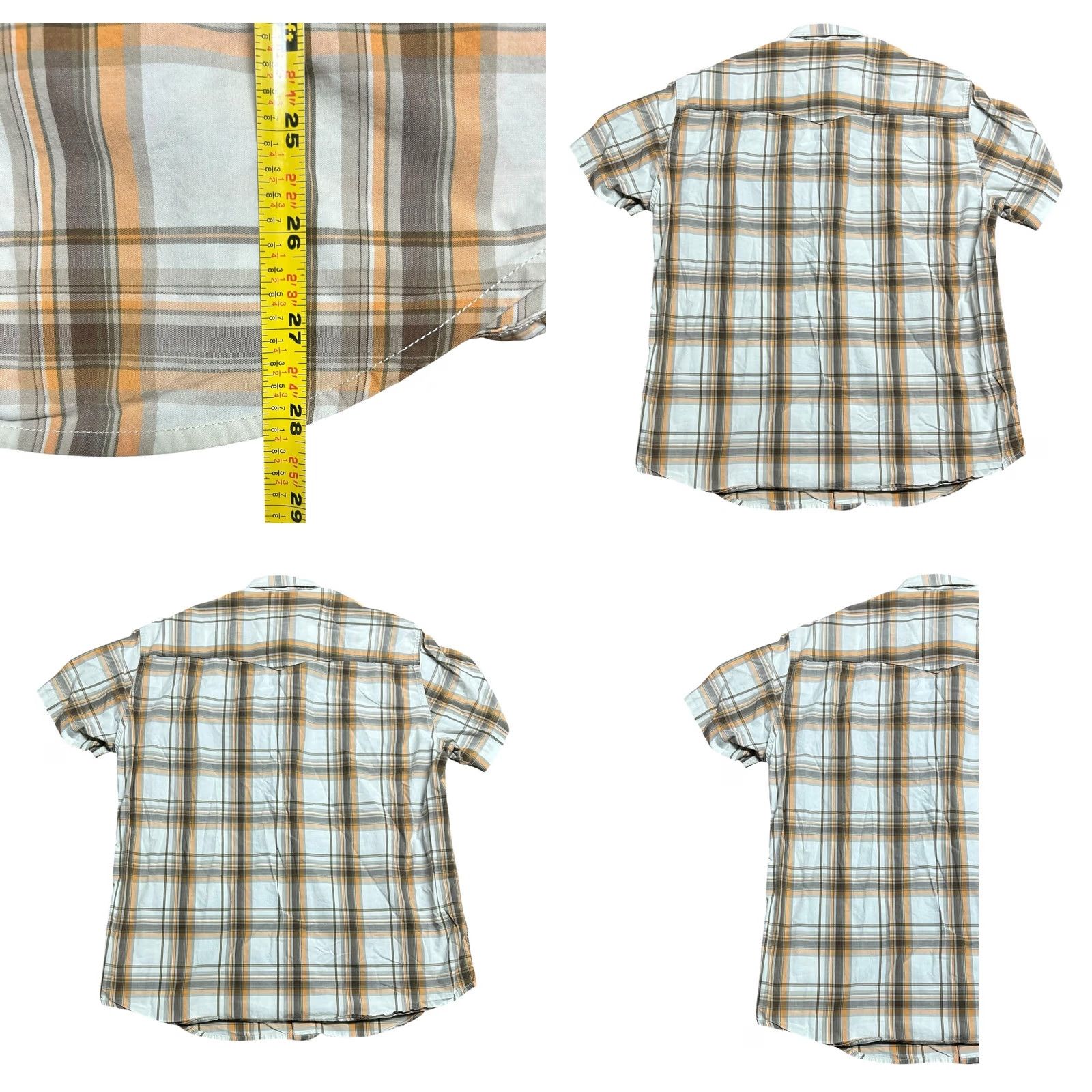 Lucky Brand VINTAGE Lucky Brand Pearl Snap Brown Plaid Shirt Mens Large Brown Plaid Short Sleeve Size US L / EU 52-54 / 3 - 8 Thumbnail