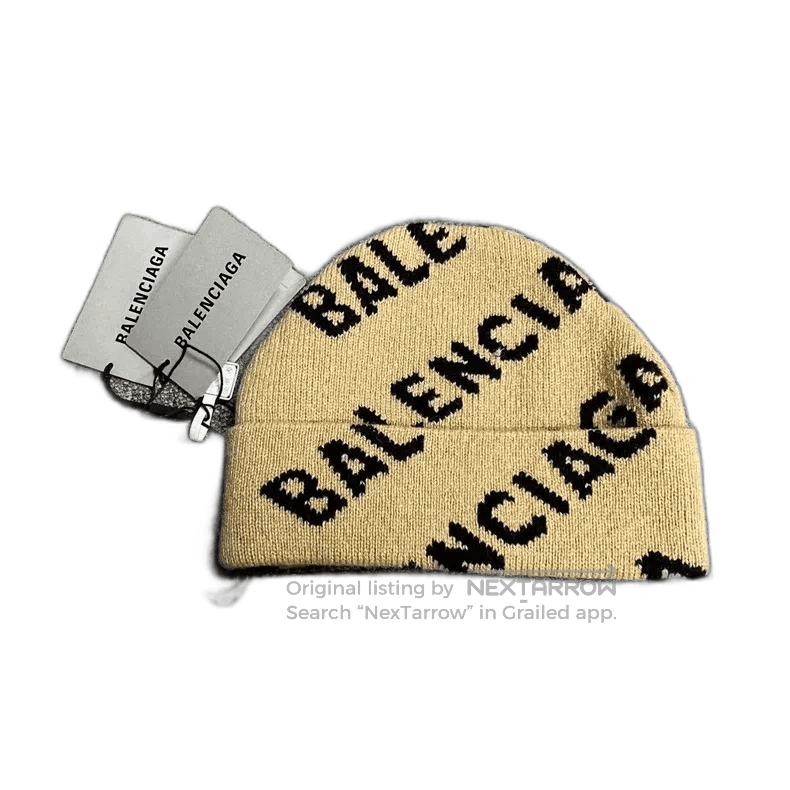 Balenciaga balenciaga's latest khaki cashmere logo cold hat. Size ONE SIZE - 1 Thumbnail
