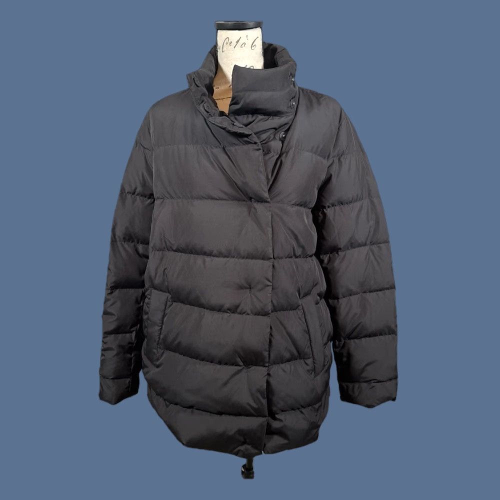 J. Jill J Jill Down Puffer Coat Womens Large Black Asymmetrical Snap Outdoor Warm Cozy Coat Size L / US 10 / IT 46 - 1 Thumbnail