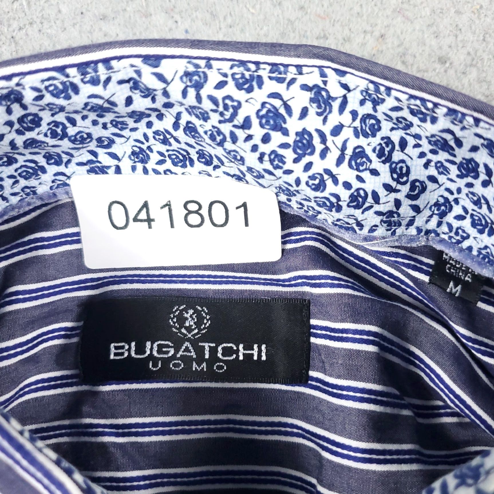 BUGATCHI Bugatchi Uomo Shirt Mens Medium Blue Striped Button Up Long Sleeve Size US M / EU 48-50 / 2 - 6 Thumbnail