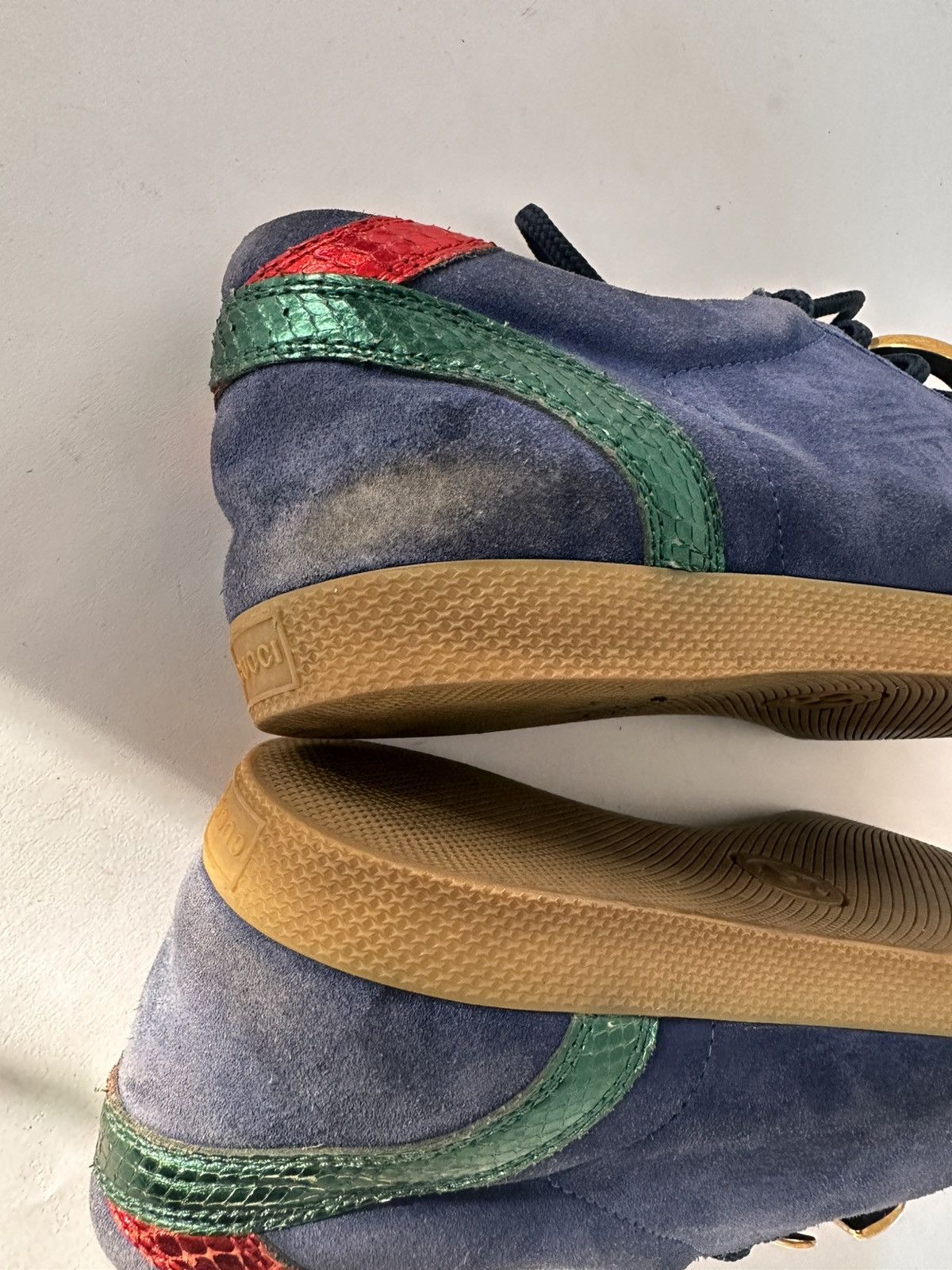 Gucci Gucci G74 GG Blue Suede Low Top Sneakers Size US 9.5 / EU 42-43 - 11 Thumbnail