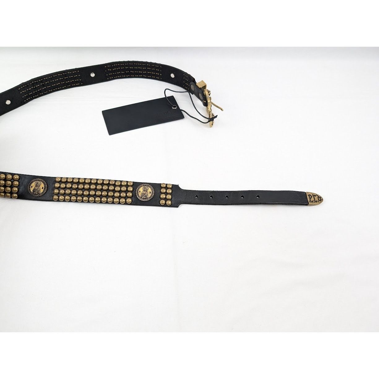 Enfants Riches Deprimes o1rshd1 Q:2 / Size:110 / Antique Brass Jesus Coin Belt Black Size 44 - 7 Thumbnail