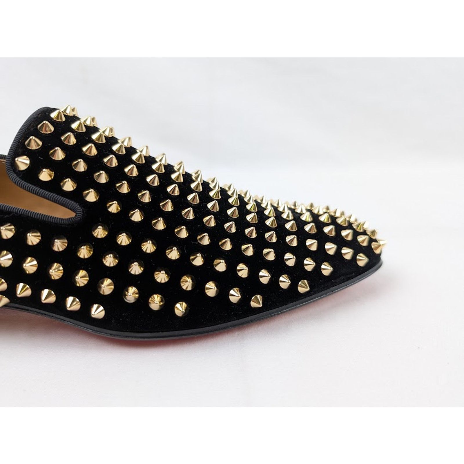Christian Louboutin o1rshd1 Dandelion Spikes Flat Shoes in Black/Dorado Size US 9 / EU 42 - 2 Thumbnail