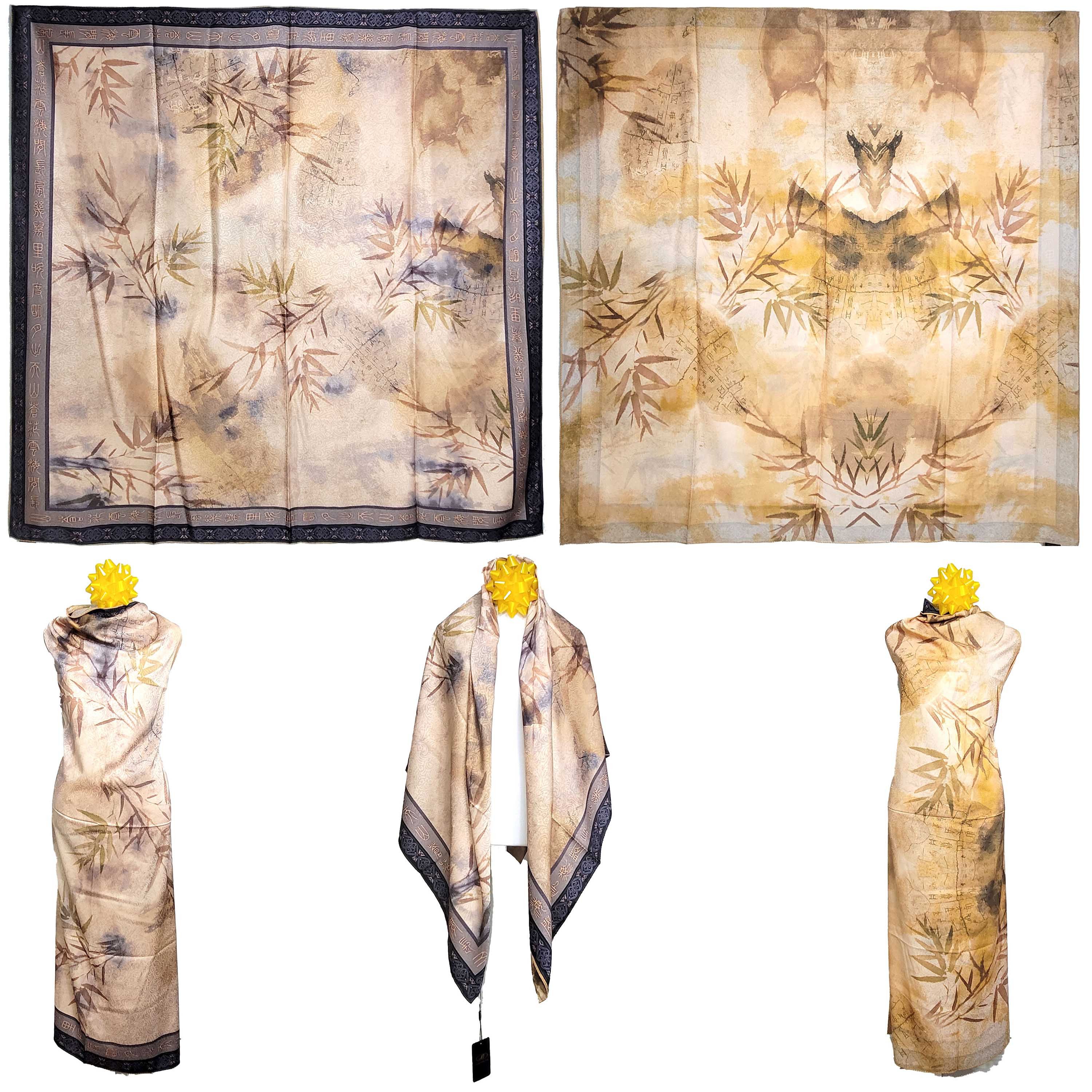 Other NWT Double Sided Silk Scarf 52"x52" Large Square Wrap 3210 Size ONE SIZE - 1 Thumbnail