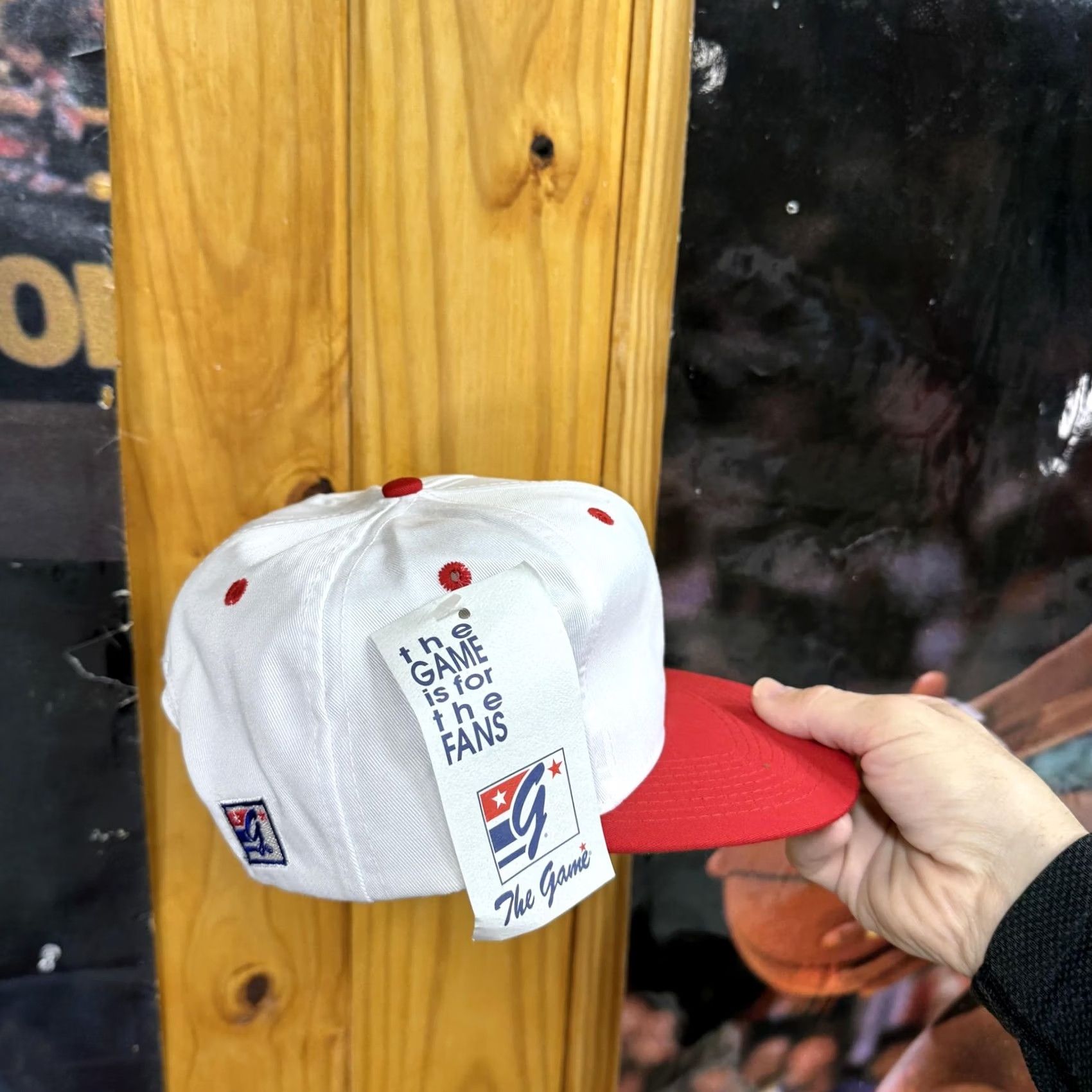 Vintage VINTAGE The Game Hat Cap Snap Back White Red Blank Green Undervisor Mens 90s Size ONE SIZE - 3 Thumbnail