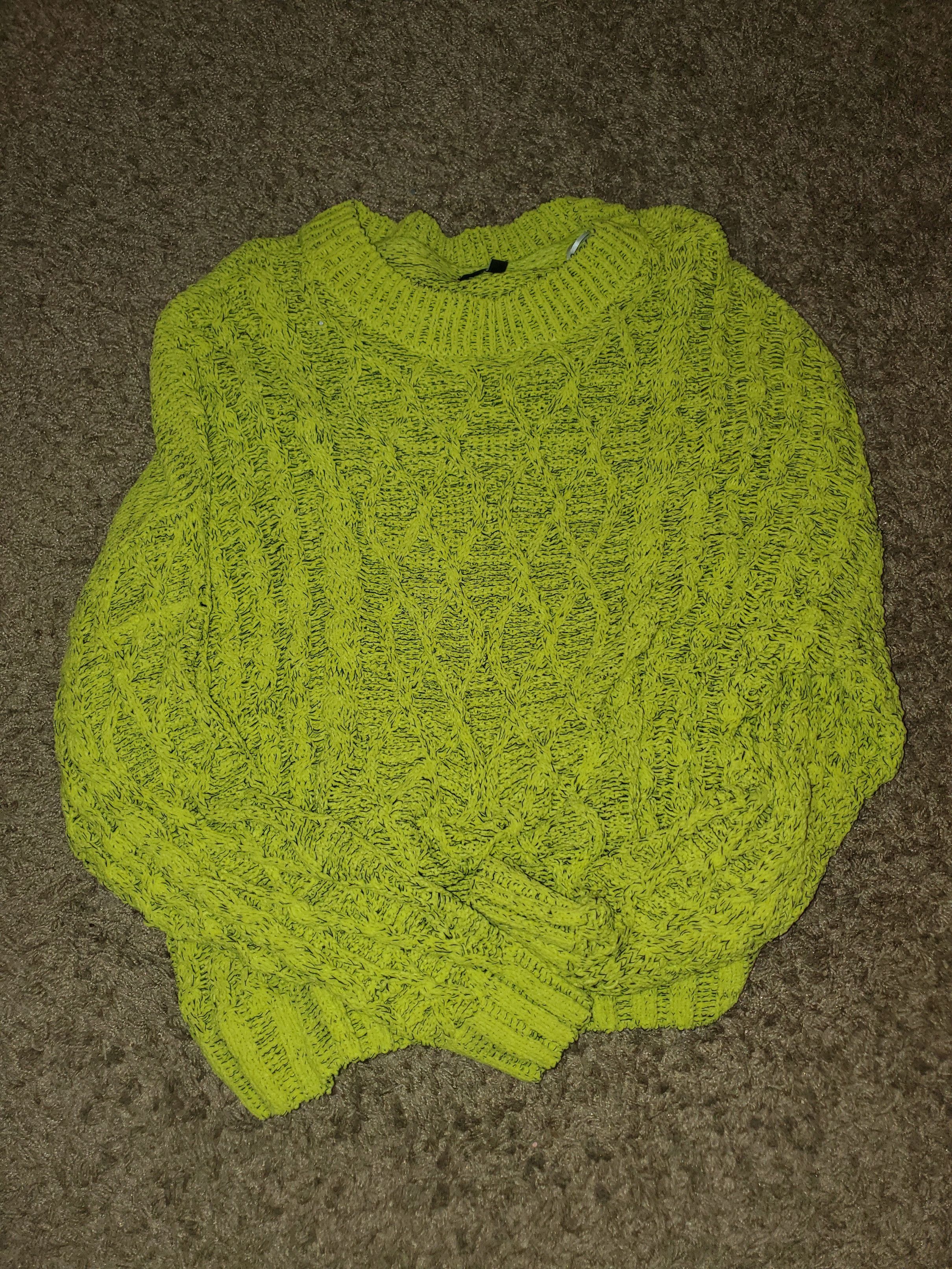 Other Women's Bright Neon Cable Knit Sweater (size XL) Size XL / US 12-14 / IT 48-50 - 1 Thumbnail