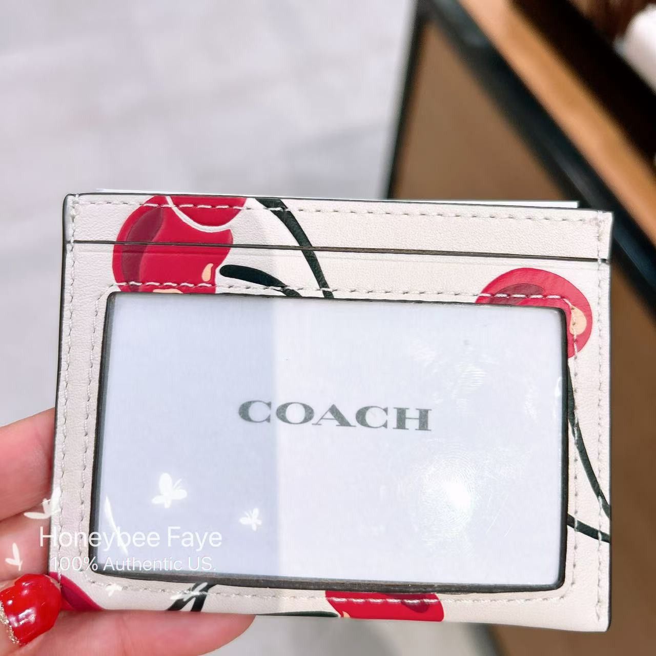 Coach NWT Coach Slim Id Card Case With Cherry Print CAA87 Size ONE SIZE - 2 Thumbnail