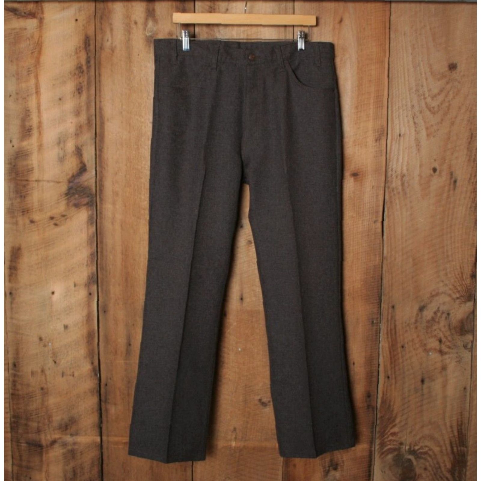 Levi's VINTAGE Levi's 517 Pants Sz. 36x30 Brown Dacron Polyester Bootcut Re-Hemmed Mens Size US 36 / EU 52 - 2 Thumbnail