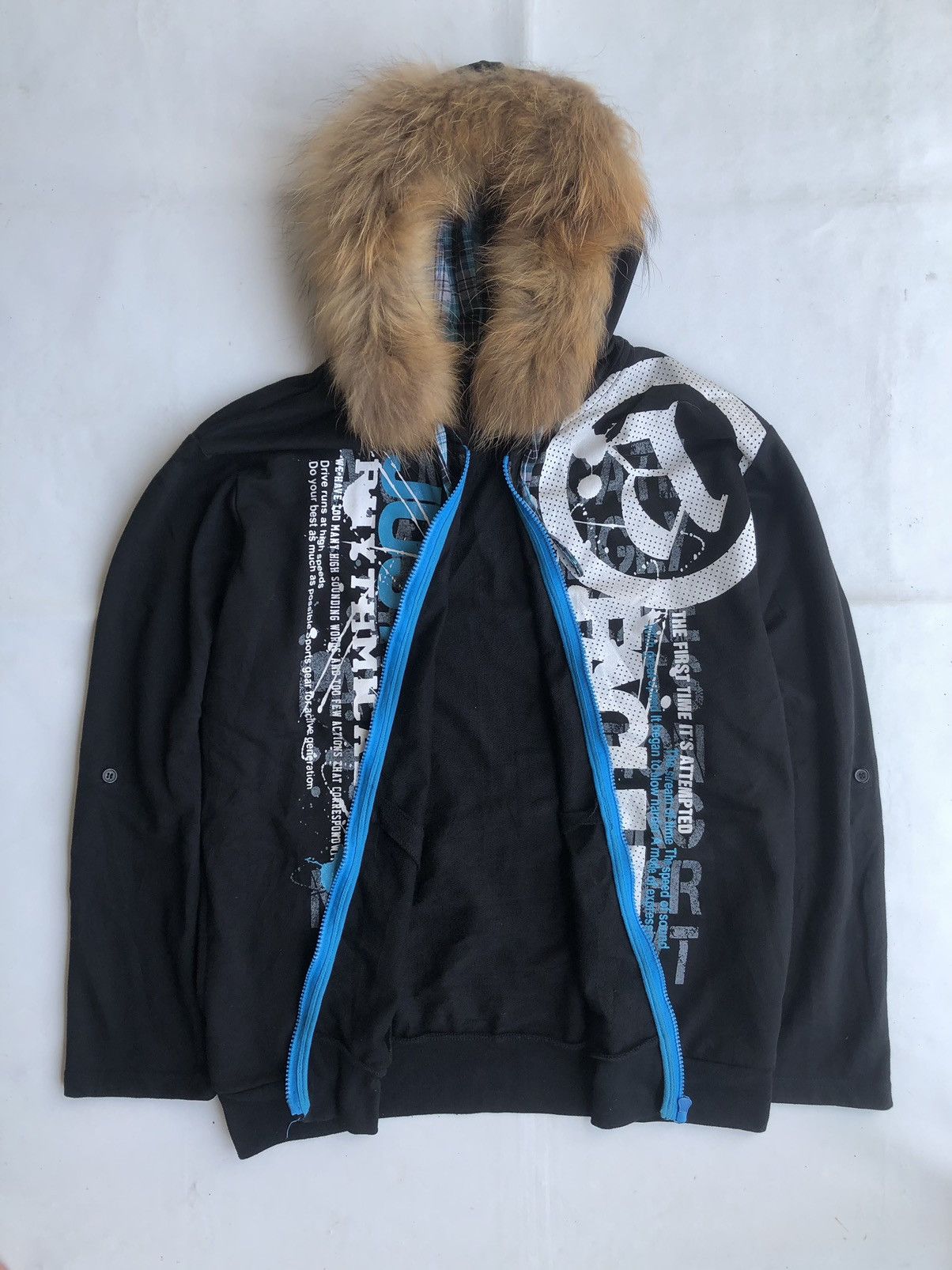 ジャケット・アウター ekam fur remake lgb ifsixwasnine fuga Japanese Poem Fur hoodie Zipper Ifsixwasnine LGB Style