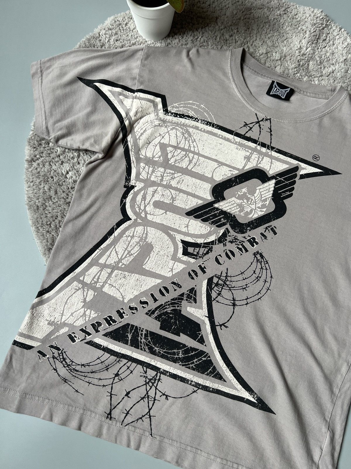 Tapout × Vintage Tapout Big Print Logo Grey Men’s Y2K Rare T-shirt Size US M / EU 48-50 / 2 - 2 Thumbnail