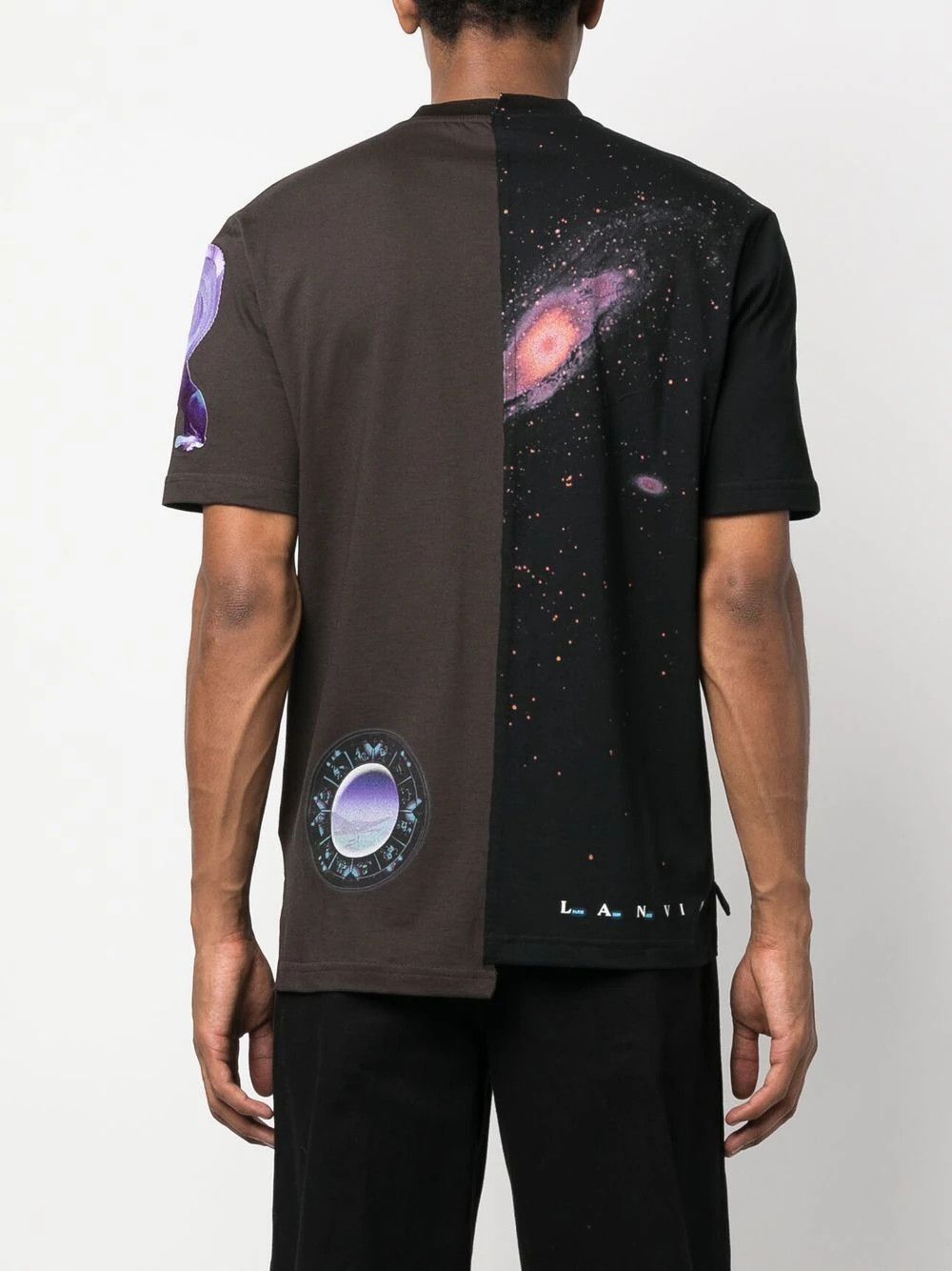 Lanvin o1w1db10724 Embroidered Asymmetric T-Shirt in Multicolor Size US XL / EU 56 / 4 - 4 Thumbnail