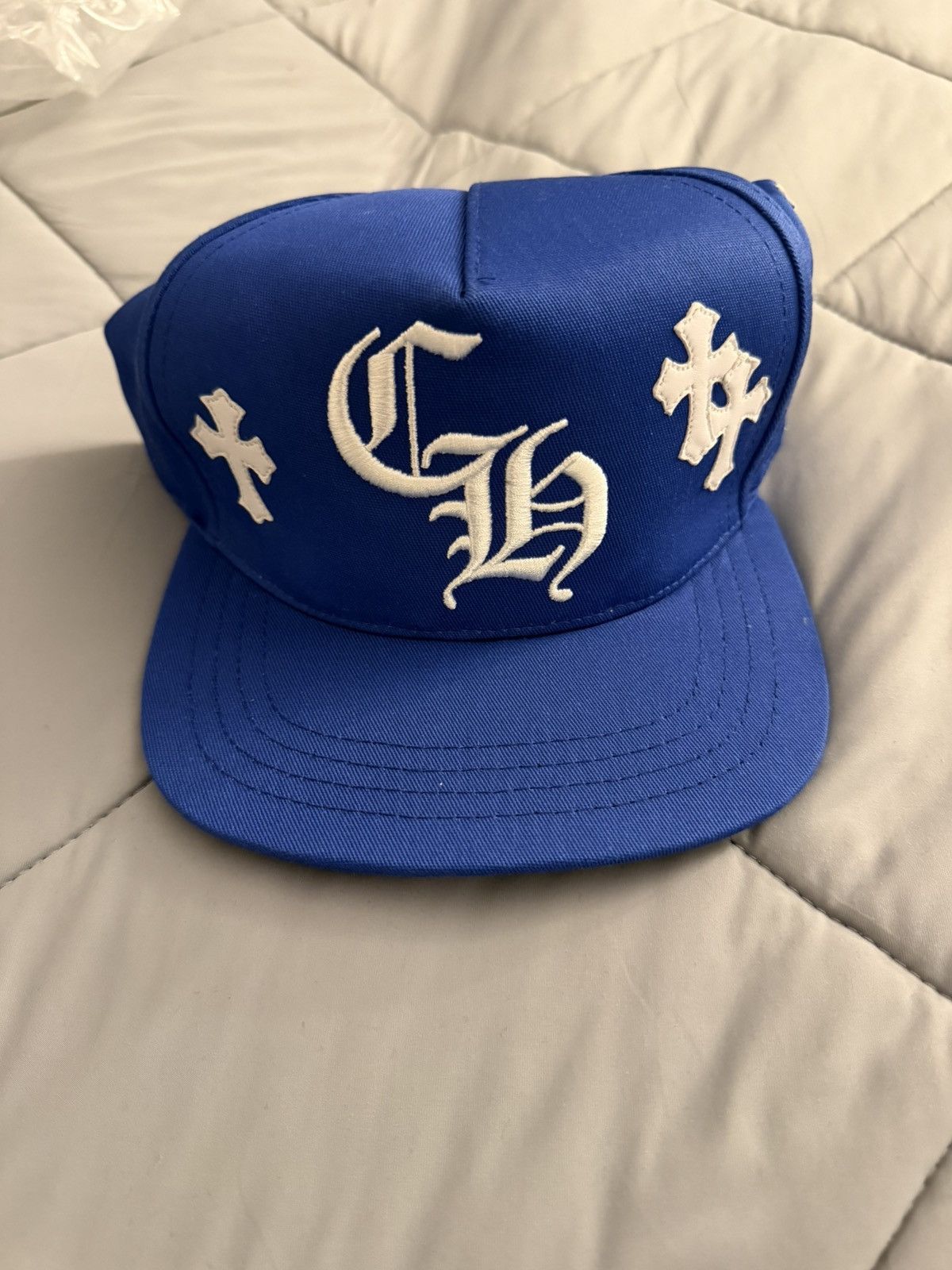 Chrome Hearts Chrome Hearts Triple Cross Patch Cemetary Hat Blue 