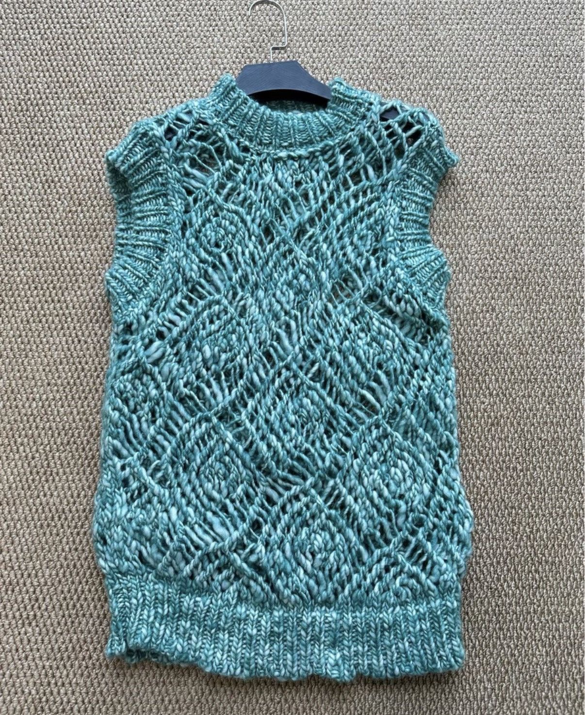 Namacheko Namacheko Green Marled Chunky Knit Sleeveless Vest K23 Size XL / US 12-14 / IT 48-50 - 1 Thumbnail