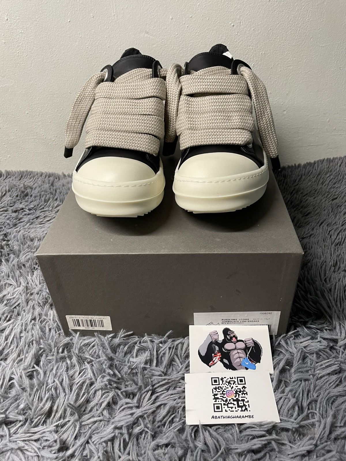 Rick Owens Rick Owens Ramone Low Jumbo Lace Black/Milk Size US 9 / EU 42 - 2 Thumbnail