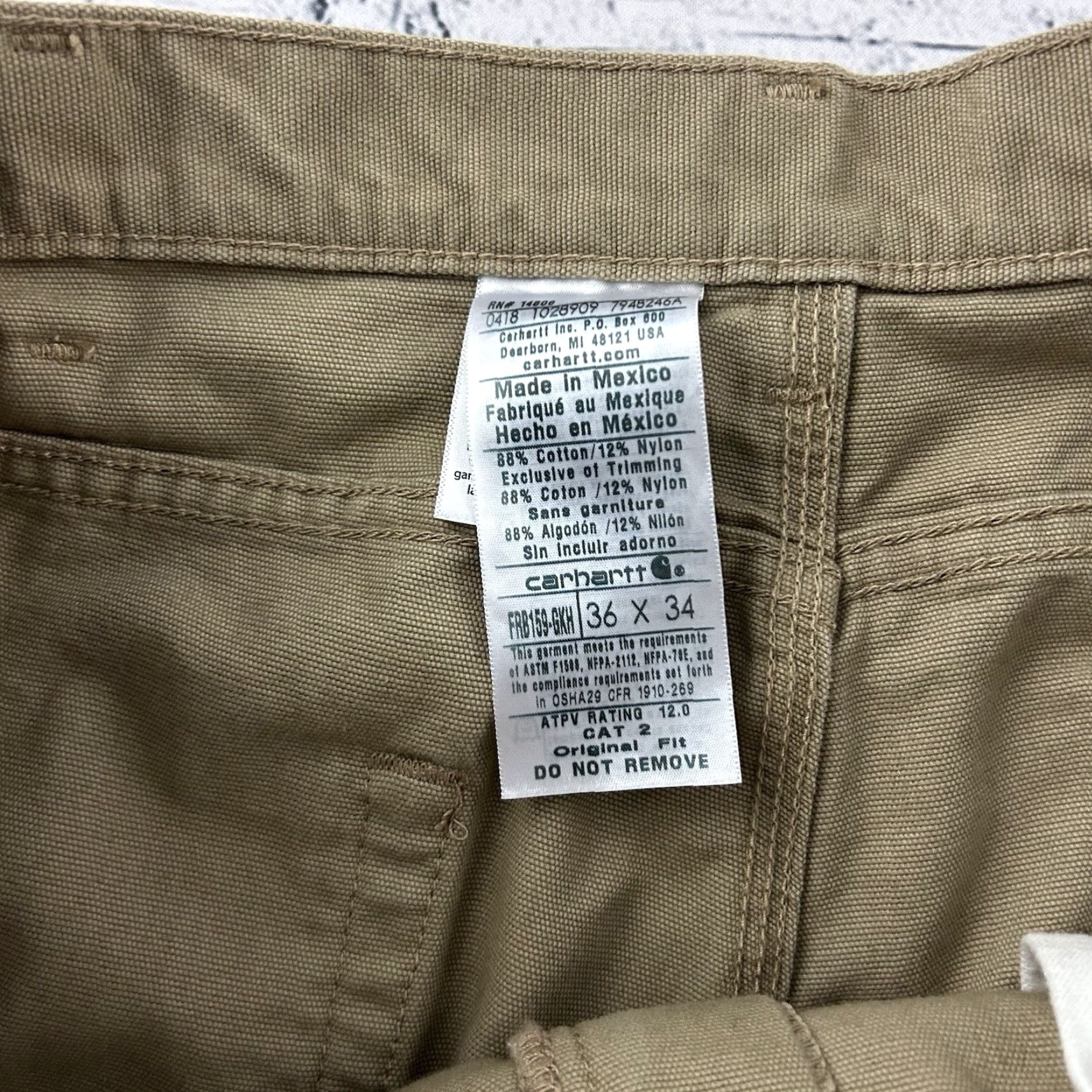 Carhartt Carhartt Pants Fire Resistant Cat 2 Original Fit Men's 36x34 Khaki Brown Beige Inseam 34 Cat Theme Jeans Slacks Khakis Mens Size US 36 / EU 52 - 4 Thumbnail