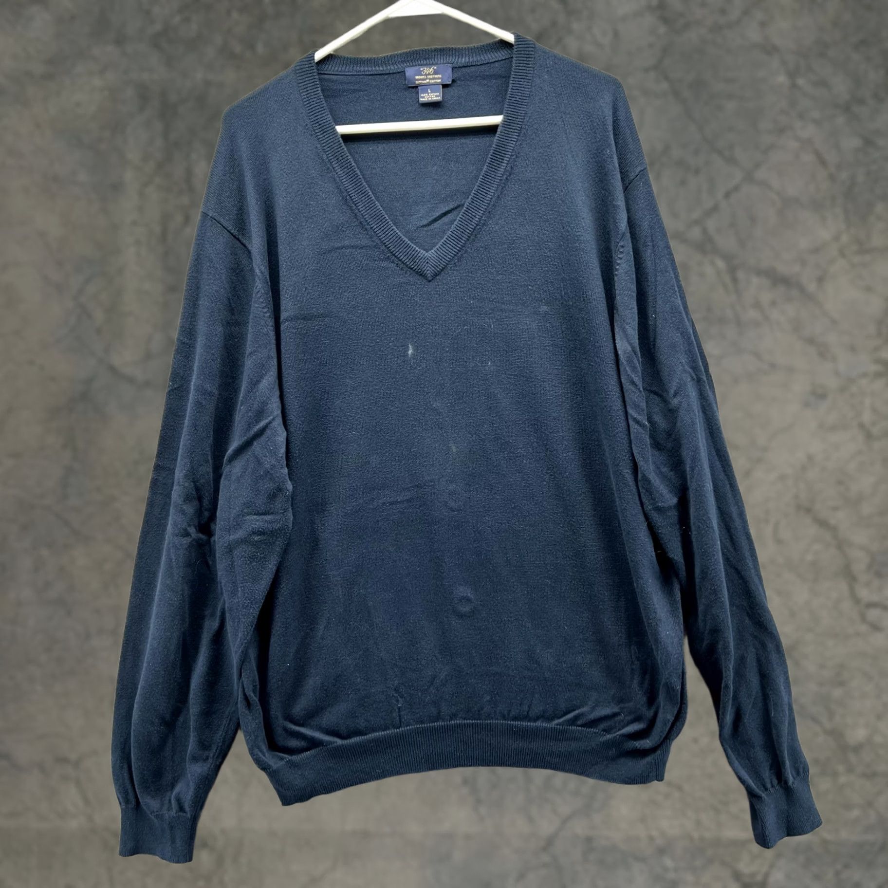Brooks Brothers VINTAGE Brooks Brothers 346 Sweater Mens Large Blue Supima Cotton V-Neck Pullover Size US L / EU 52-54 / 3 - 1 Thumbnail