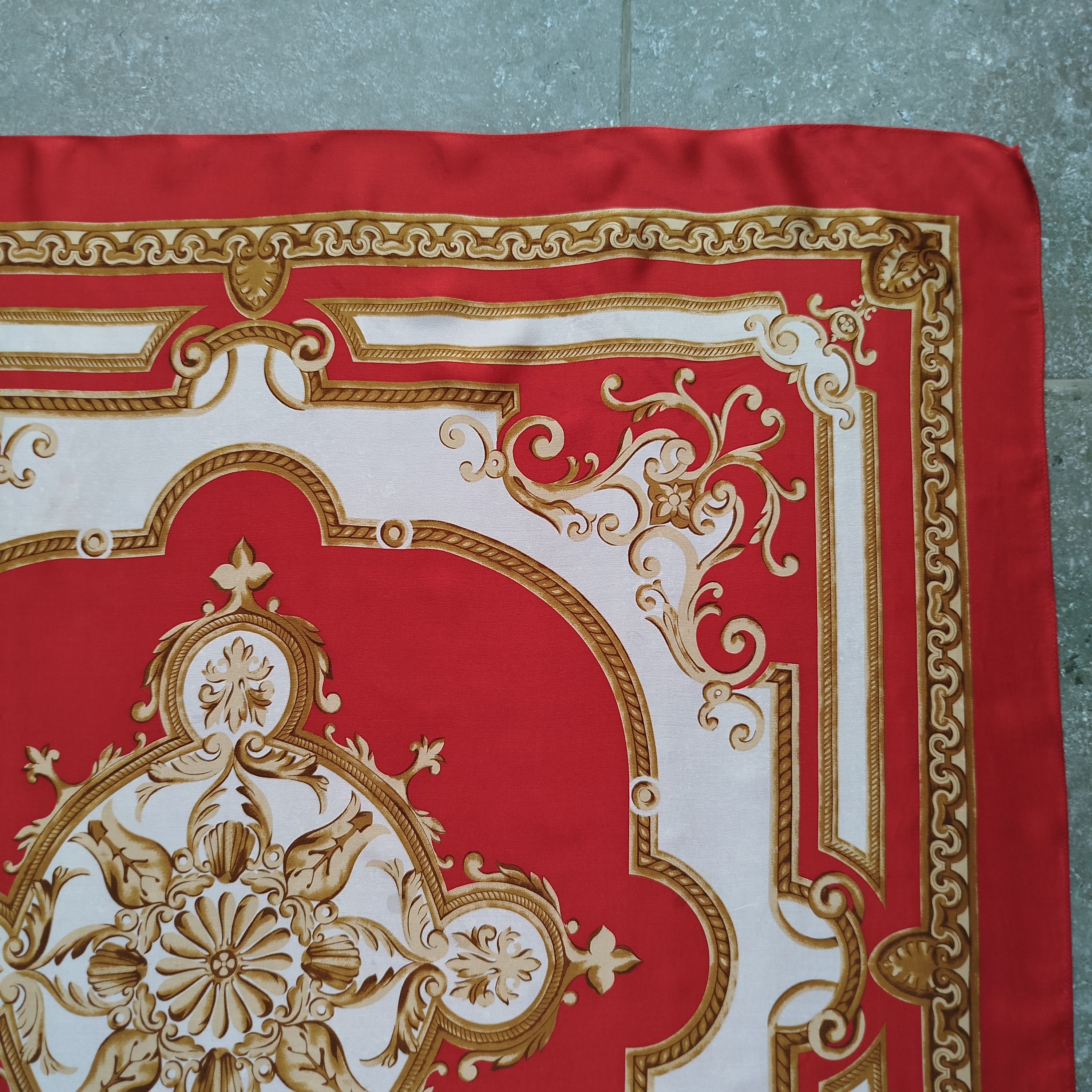 Vintage ECHO Square Scarf Baroque Scroll Japan 100% Silk Vintgae Size ONE SIZE - 6 Thumbnail