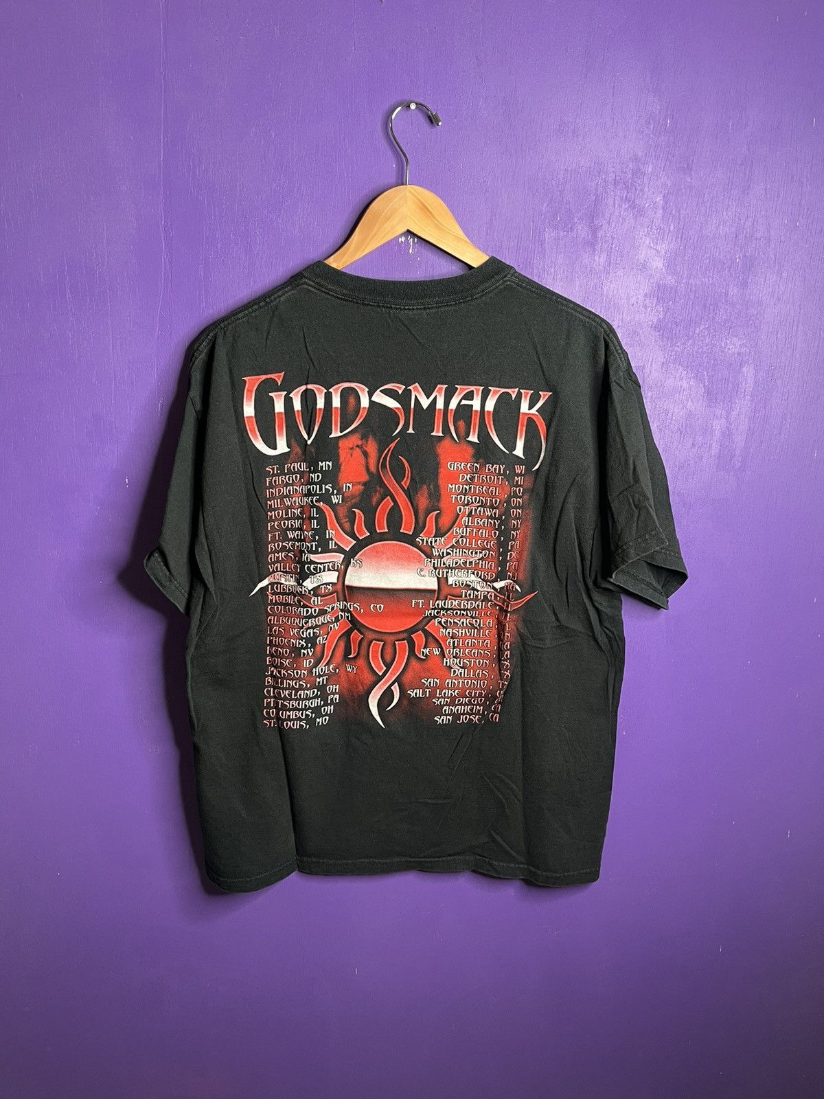 Band Tees × Vintage Vintage 00s Godsmack North American tour t-shirt Size US L / EU 52-54 / 3 - 2 Thumbnail