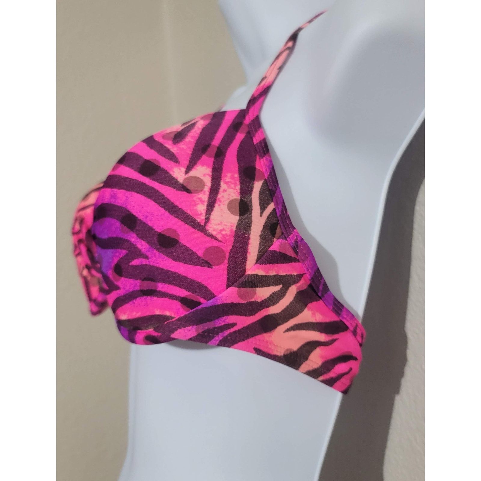 Other Pink Purple Zebra Print Twisted Knot Bikini Top Large Size L / US 10 / IT 46 - 2 Thumbnail