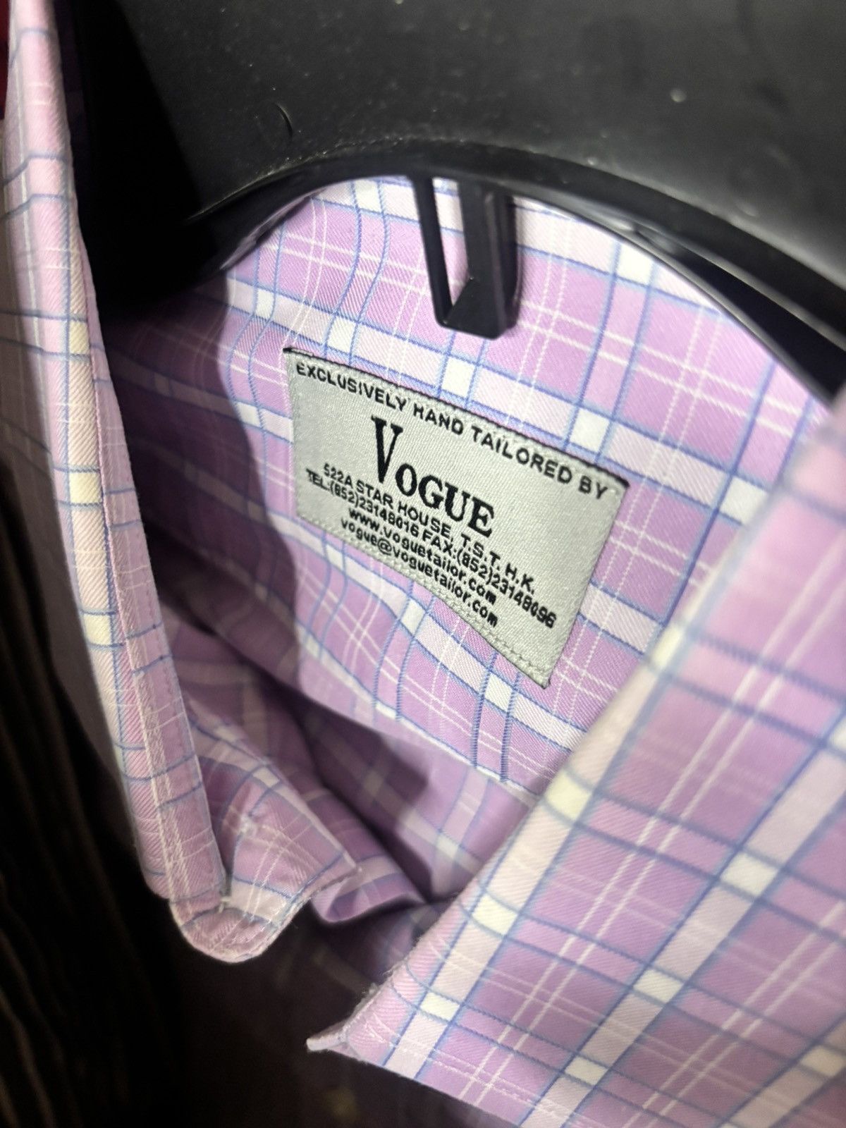 Vogue Vogue Lavender Plaid Dress Shirt Size US M / EU 48-50 / 2 - 2 Thumbnail