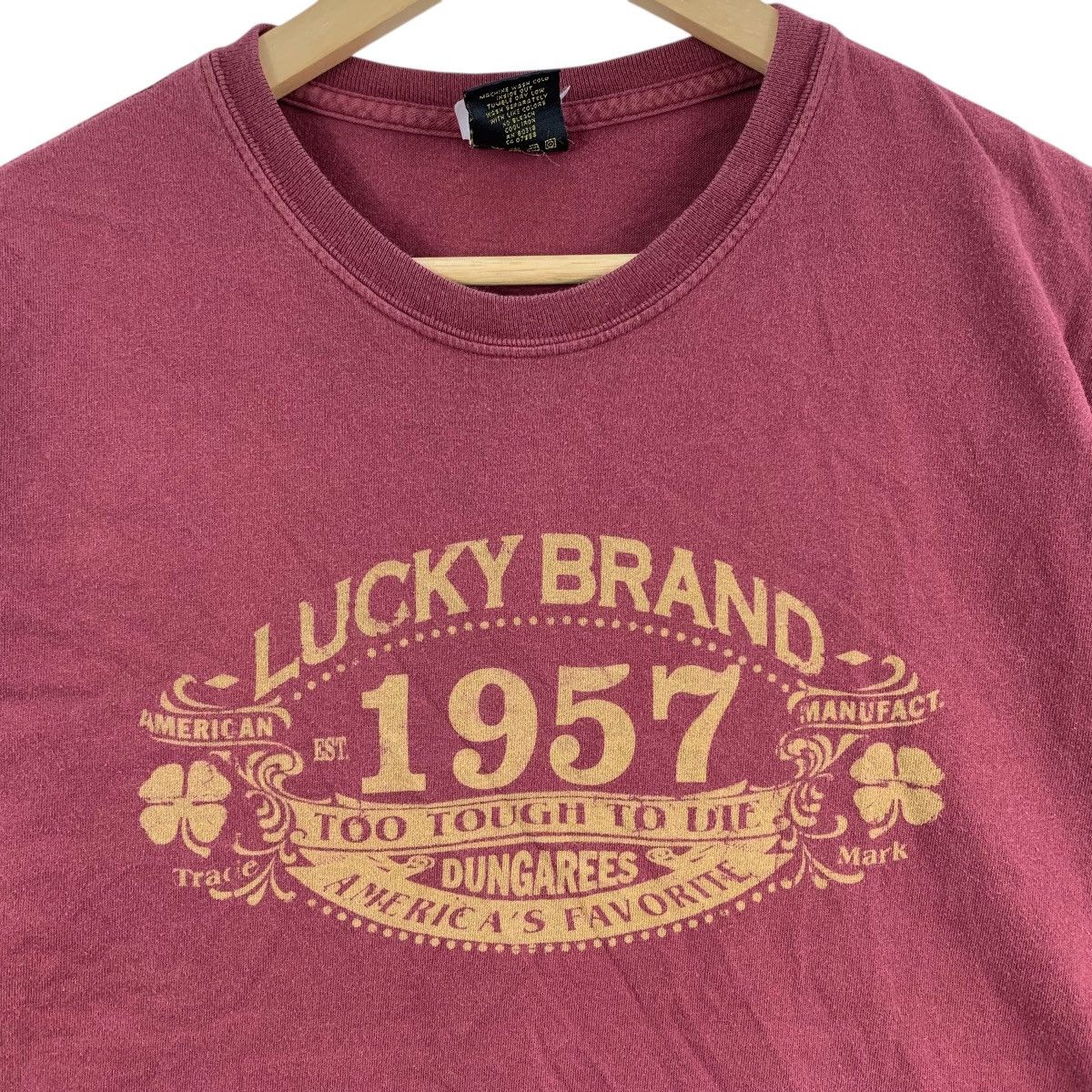 Lucky Brand Vintage LUCKY BRAND USA Too Tough Too Die Dungarees Tshirt Size US L / EU 52-54 / 3 - 3 Thumbnail