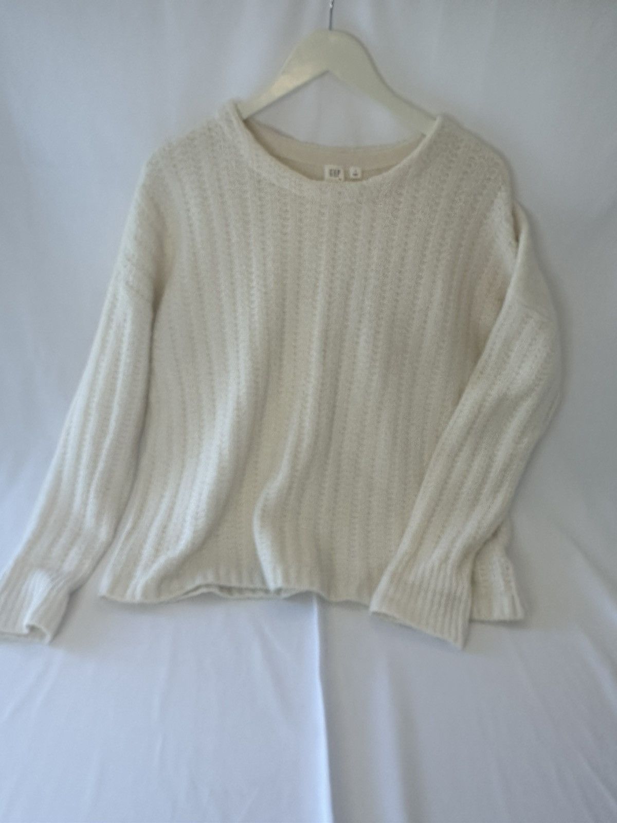 Gap Gap Chunky Knit Wool Alpaca Blend Sweater /cream/crew Neck Size L / US 10 / IT 46 - 1 Thumbnail