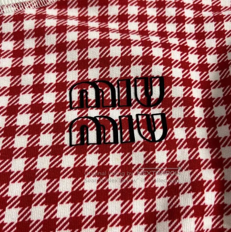 Miu Miu Miu Miu Red Checkered Cotton Sweatshirt . Size S / US 4 / IT 40 - 4 Thumbnail