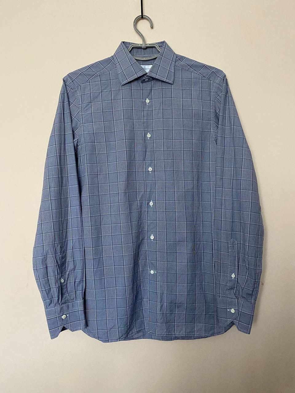 Ermenegildo Zegna × Z Zegna 🔥ERMENEGILDO ZEGNA plaid micro check dress shirt 39 15.5 Size US M / EU 48-50 / 2 - 1 Thumbnail